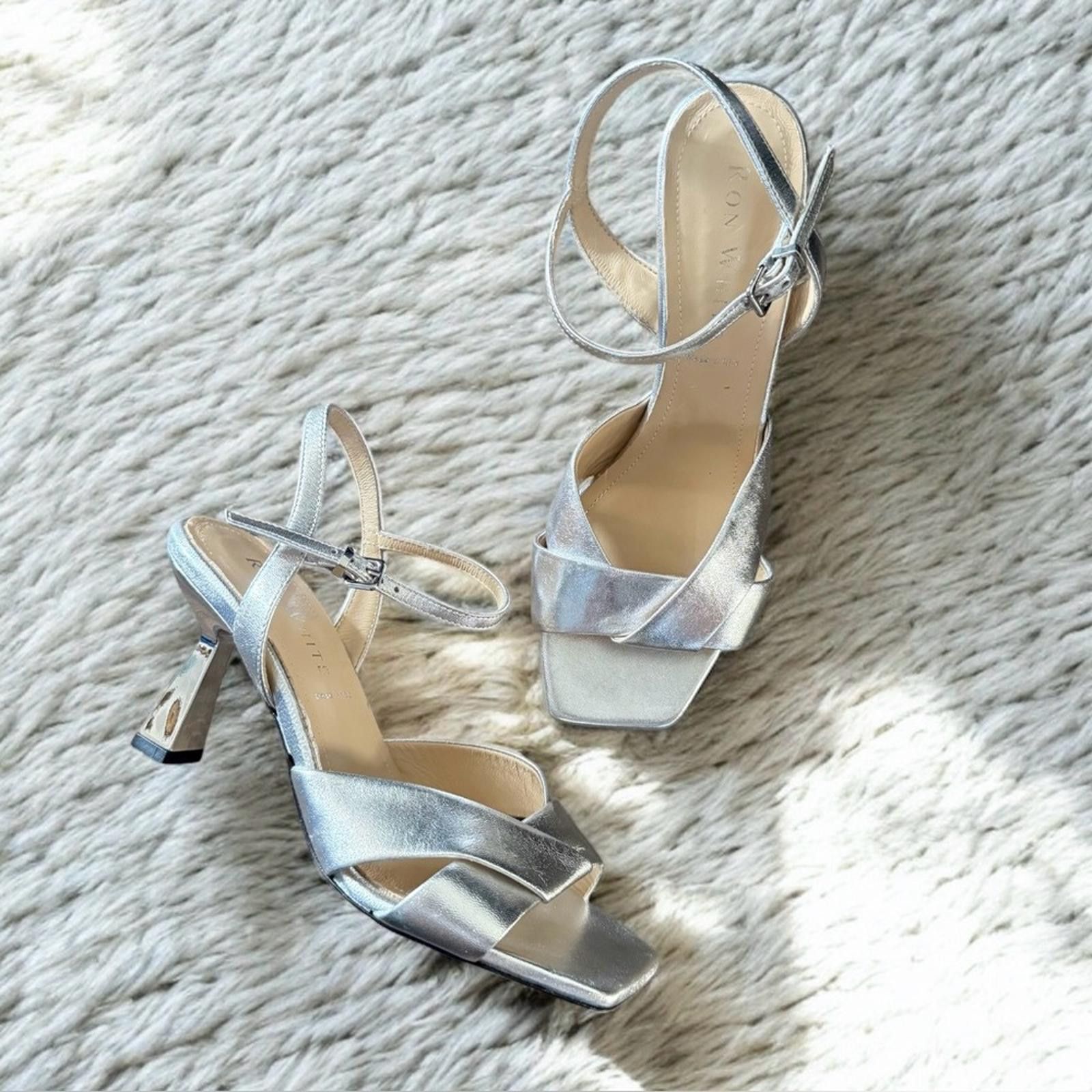 Ron White Ron White Silver ‘Ainsley’ Heels Size 39 Size US 8 / IT 38 - 1 Thumbnail