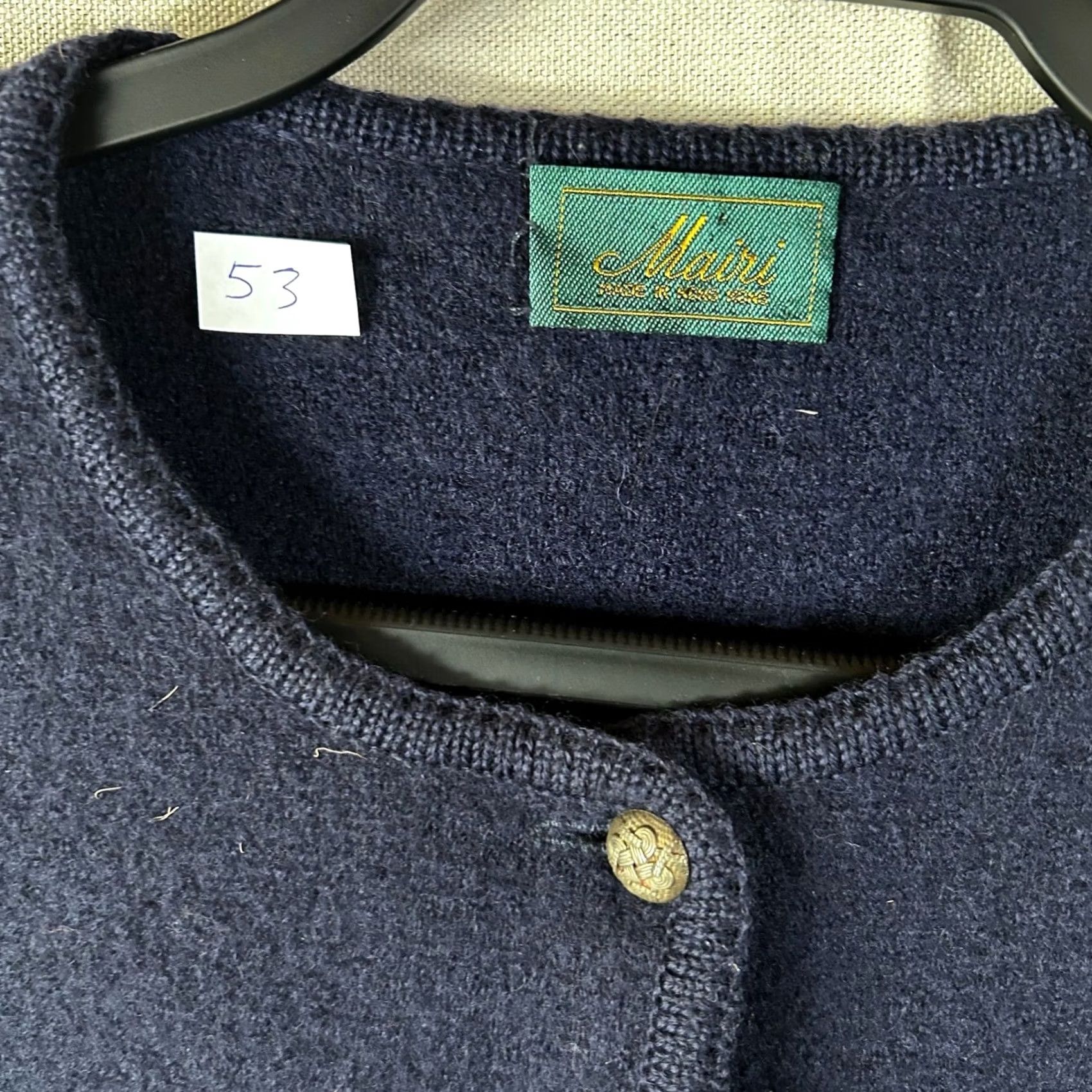 Vintage VINTAGE Mairi Navy Blue 100% Boiled Wool Jacket Gold Crest Buttons Large Size L / US 10 / IT 46 - 2 Thumbnail