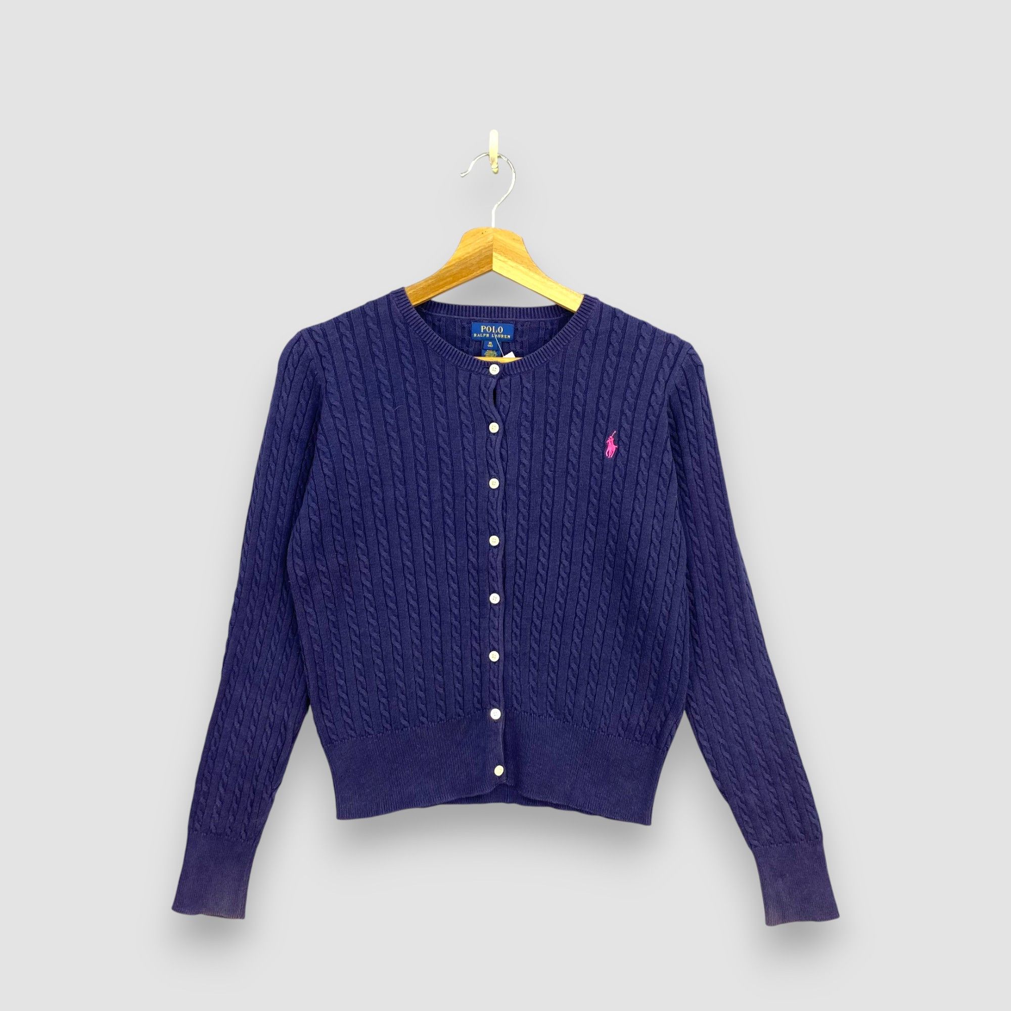 Polo Ralph Lauren Vintage Y2K Polo Ralph Lauren Cardigan Cable Knit Sweater Size S / US 4 / IT 40 - 1 Thumbnail