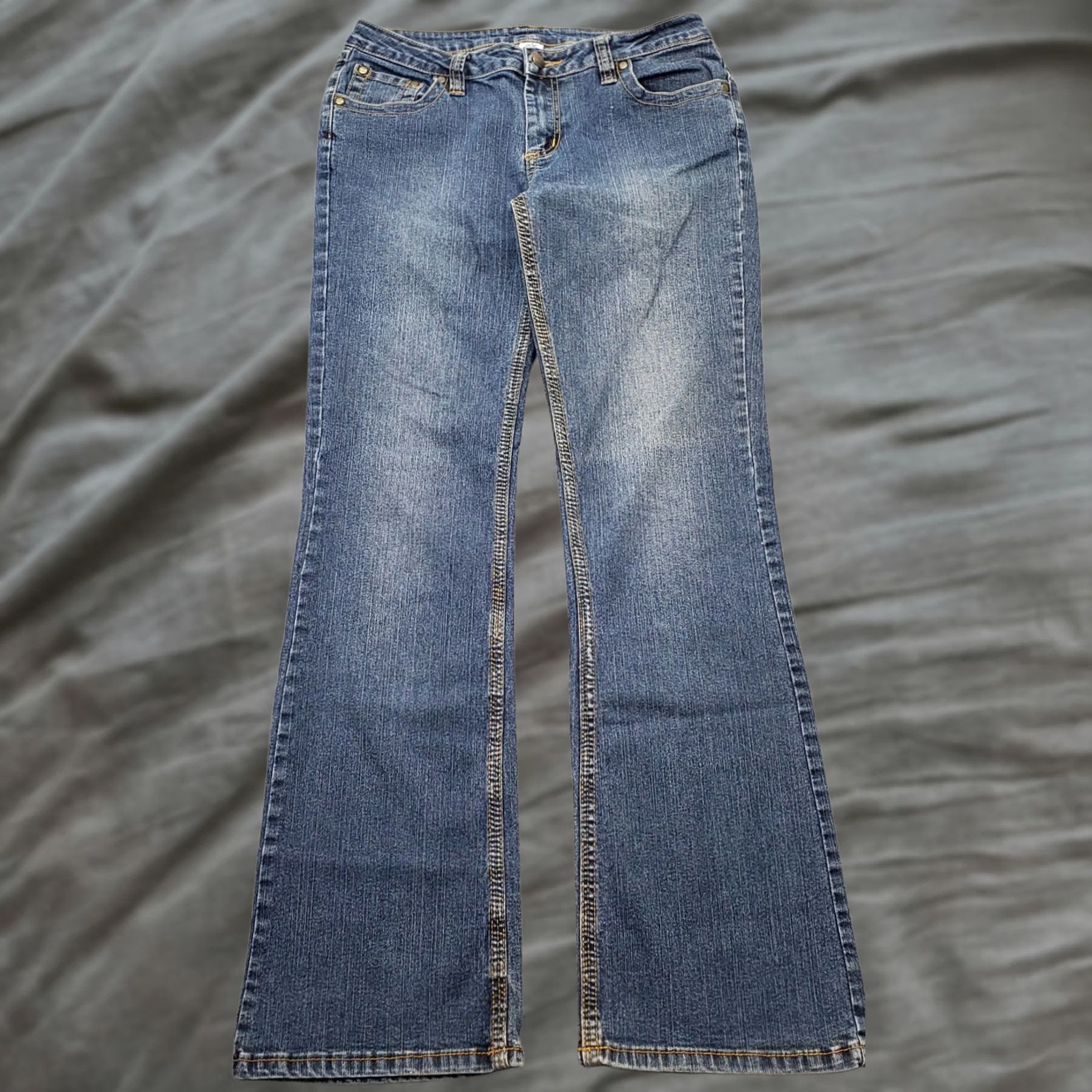 Denime parAna Jeans Womens Bootcut M Blue Denim Low Rise Contrast Stitch Vintage Y2K Size 32" / US 10 / IT 46 - 1 Thumbnail