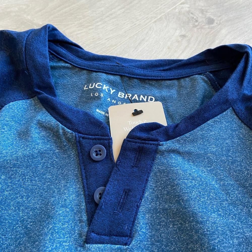 Lucky Brand Lucky Brand Two Toned Blue Soft Raglan Long Sleeve Shirt Size US L / EU 52-54 / 3 - 2 Thumbnail