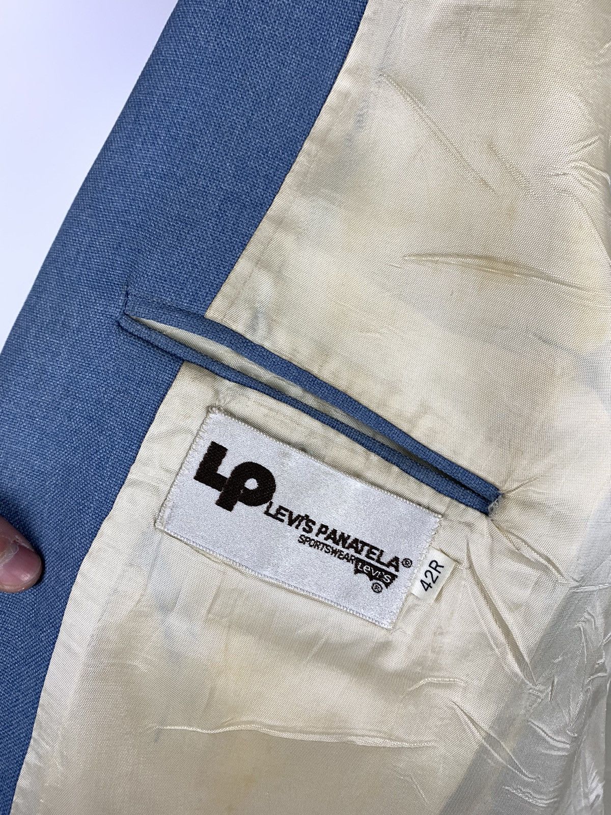 Levi's × Vintage Vintage Levis Panatela Blazer Casual Sport Blue 80’s Rare Size 42R - 10 Thumbnail