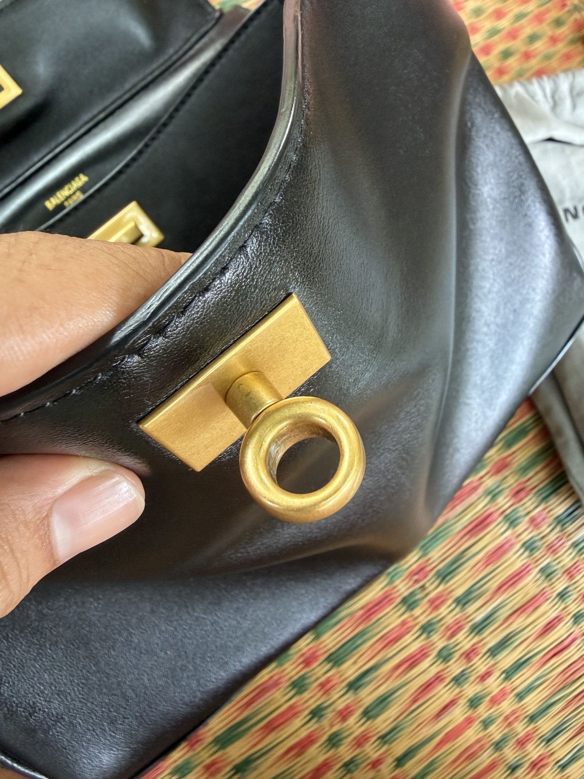 Balenciaga Balenciaga Rodeo Handbag Small in Black Smooth Calfskin Size ONE SIZE - 9 Thumbnail