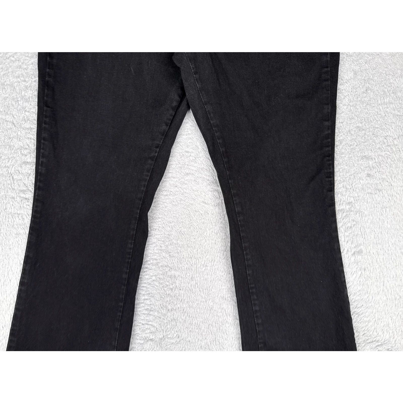 Lee Lee Jeans Womens Bootcut Relaxed 12 Short Black Wash High Rise Stretch Denim 32x29 Size 34" / US 12 / IT 48 - 3 Thumbnail
