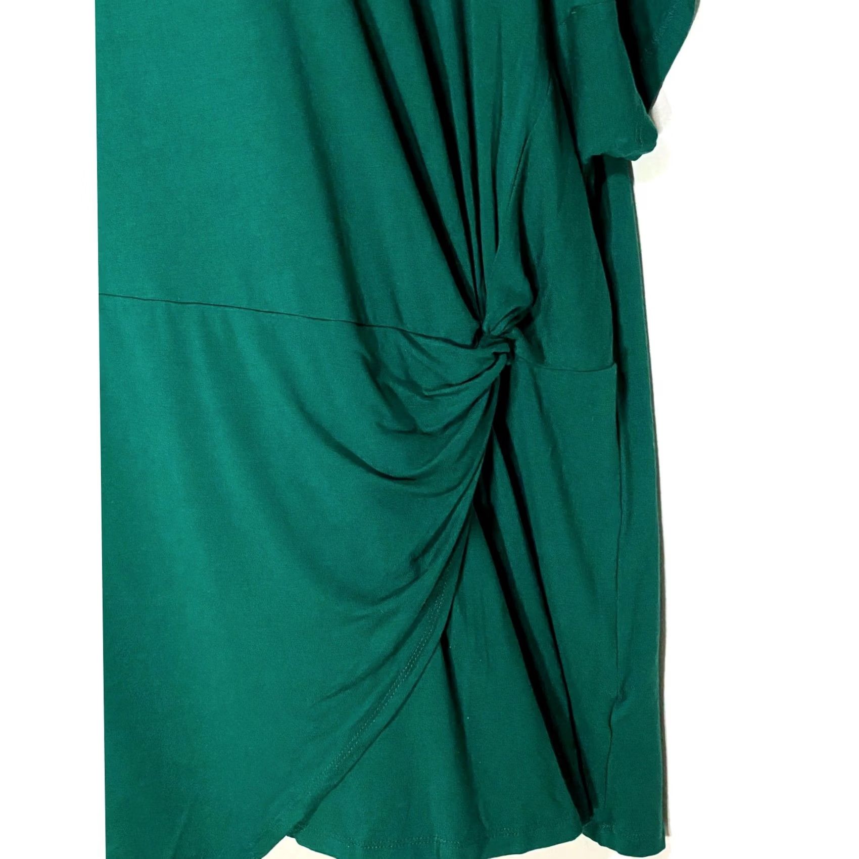 Vintage Ava & Viv Green Tunic Top Side Knot Plus 1X Blouse Lagenlook Flowy NWT Career Work Casual Womens Size XL / US 12-14 / IT 48-50 - 2 Thumbnail