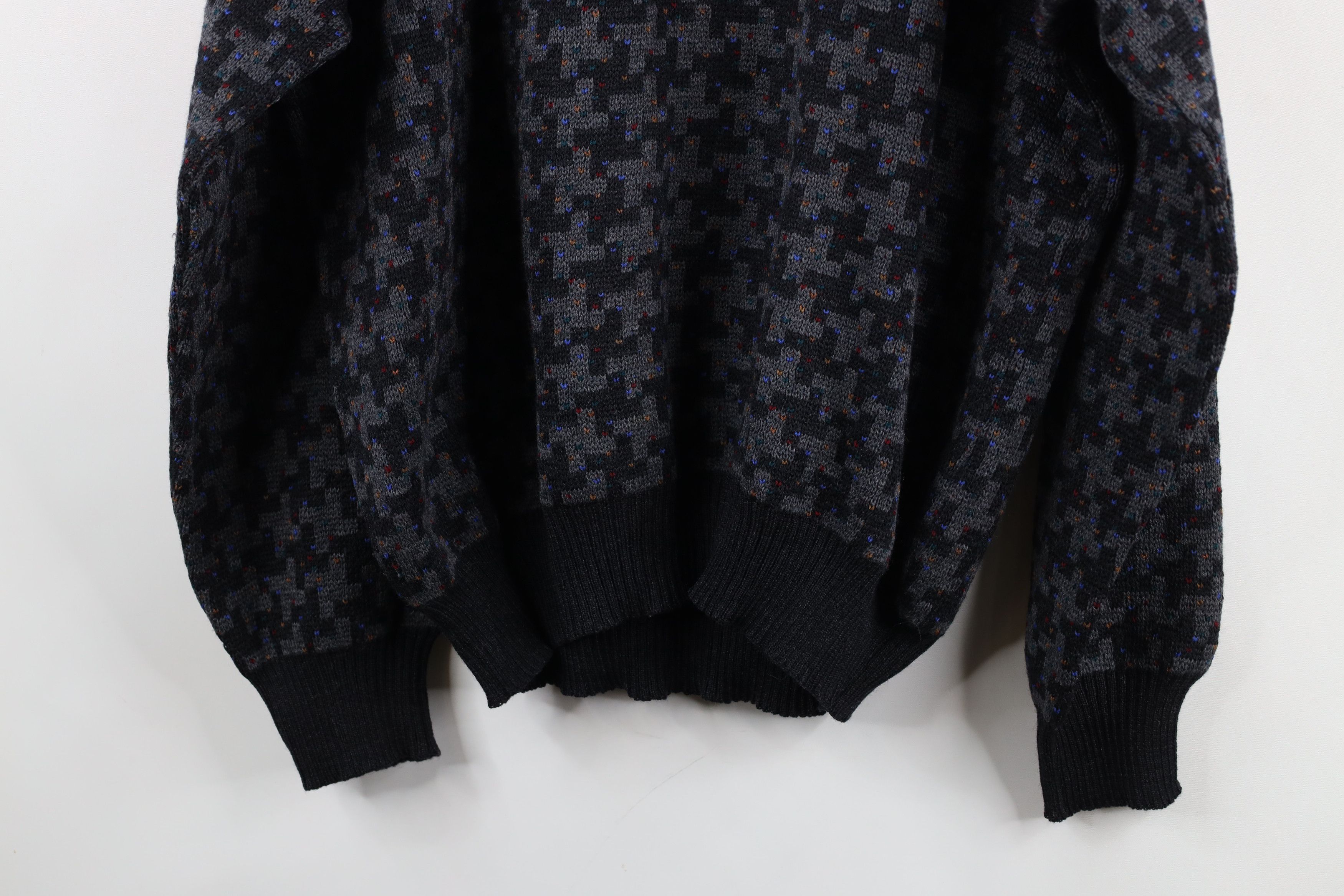 Vintage Vintage 90s Streetwear Fleck Houndstooth Wool Knit Sweater Size US XL / EU 56 / 4 - 11 Thumbnail