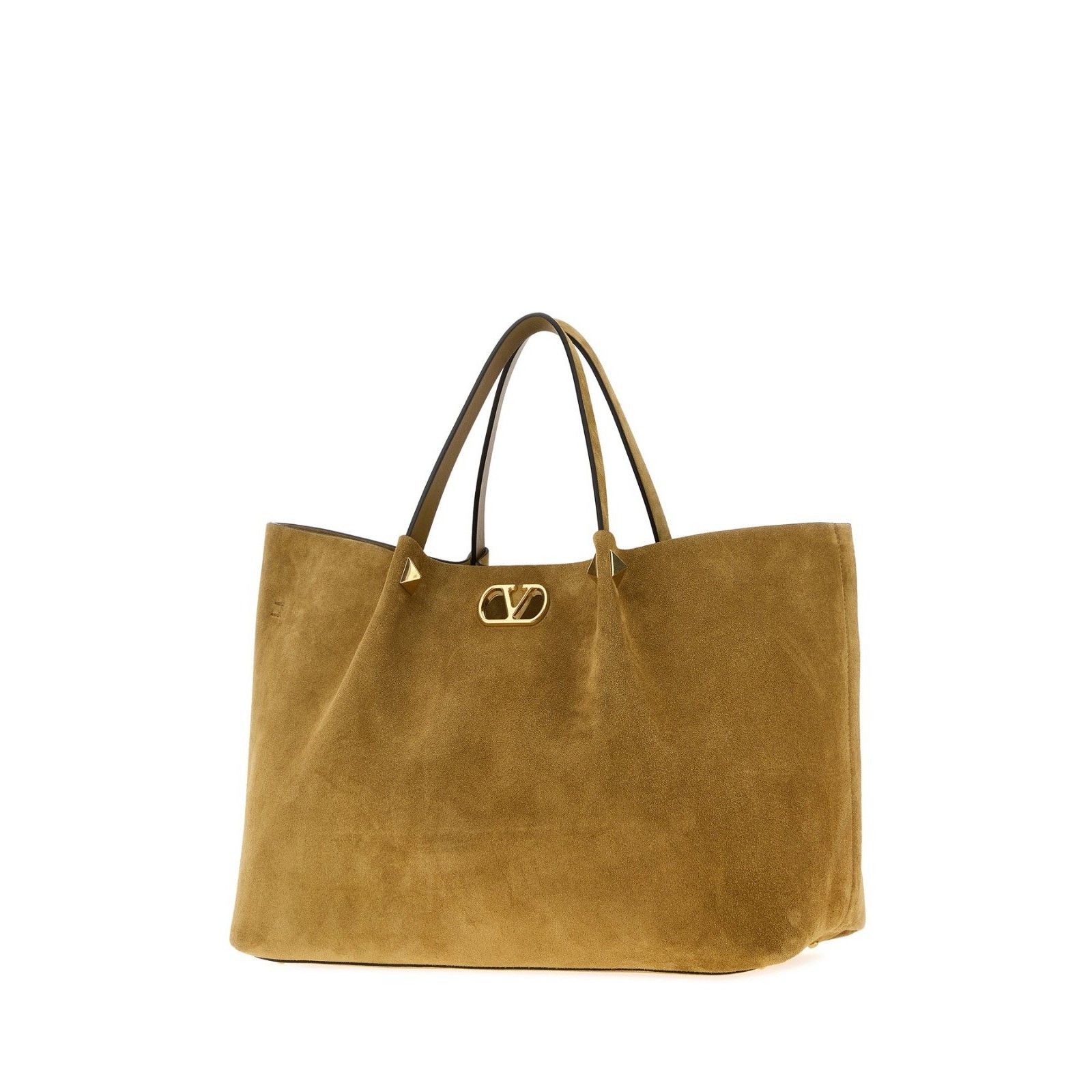 Valentino VALENTINO GARAVANI Rockstud Beige Suede Tote Bag New & Authe Size ONE SIZE - 2 Thumbnail