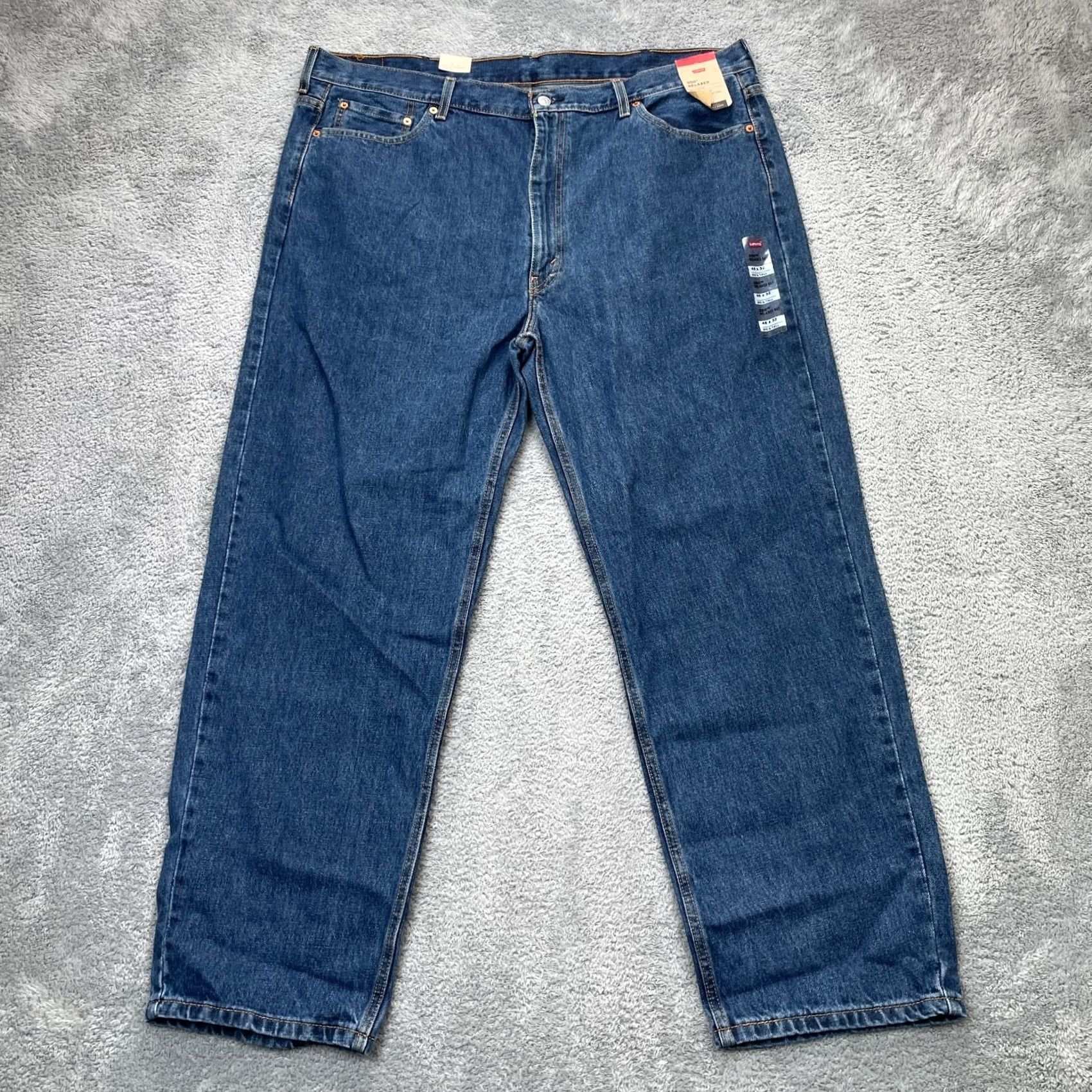 Levi's Levi's 550 Jeans Mens 46x32 Tall Blue Straight Leg Cotton Denim Logo Relaxed Fit Jeans Size US 44 / EU 60 - 2 Thumbnail