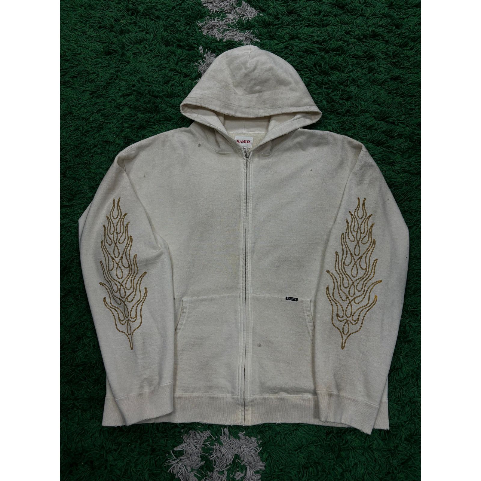 KAMIYA Small Zip Up Hoodie XL KAMIYA Bleached Hoodie & Painter
