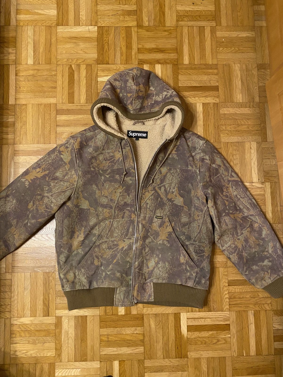 Supreme Supreme Hooded Suede Work Jacket FW17 Camo | Grailed