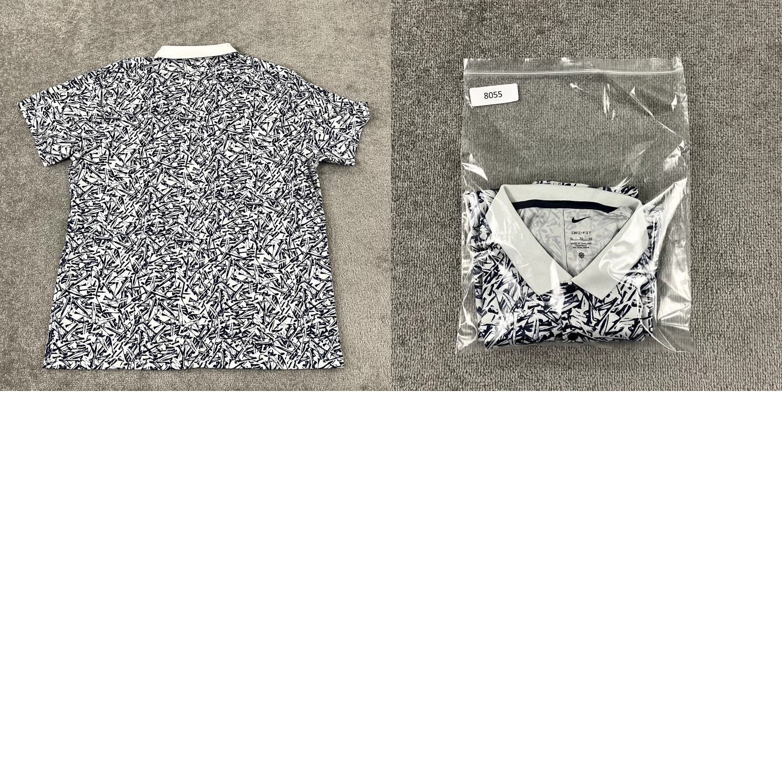 Nike NIKE Polo Shirt Mens XL White Blue Tee Print Victory All Over Golf Stretch Sport Polo Mens XL White Blue Victory All Over Golf Stretch Nike Shirt Size US XL / EU 56 / 4 - 8 Thumbnail