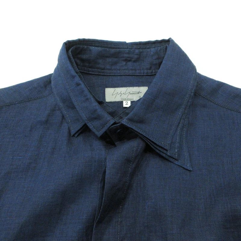 Yohji Yamamoto Yohji Yamamoto POUR HOMME Coated Double Collar Shirt Size US M / EU 48-50 / 2 - 3 Thumbnail