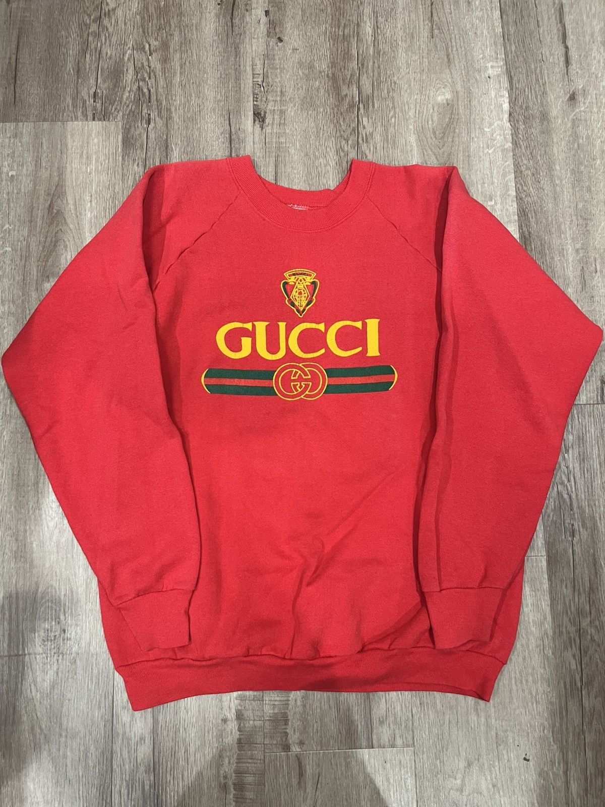Vintage 1990s Vintage Bootleg Gucci logo Sweater Size US XL / EU 56 / 4 - 2 Thumbnail