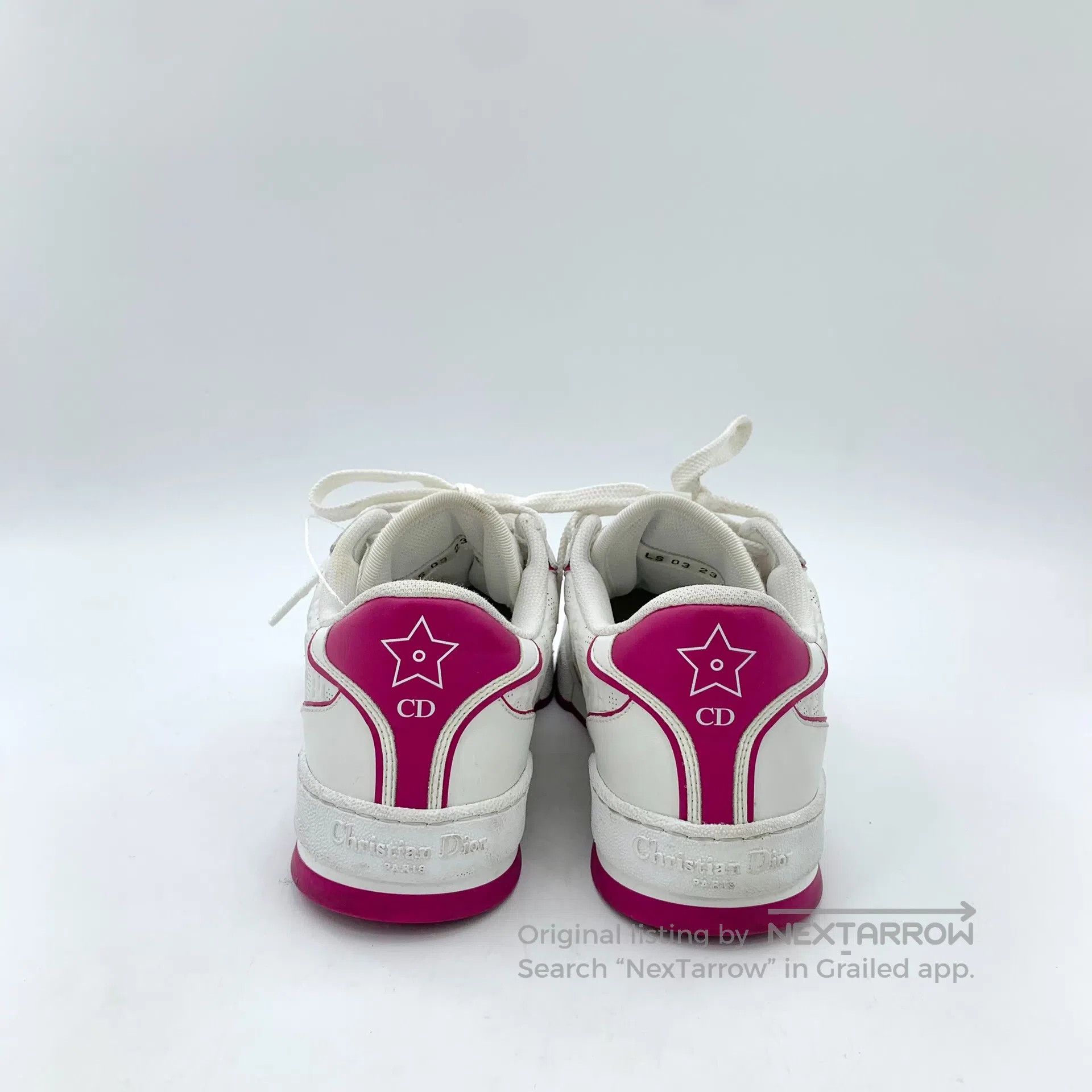 Dior Dior White logo embossed leather lace-up casual flat shoes Size US 5.5 / IT 35.5 - 4 Thumbnail