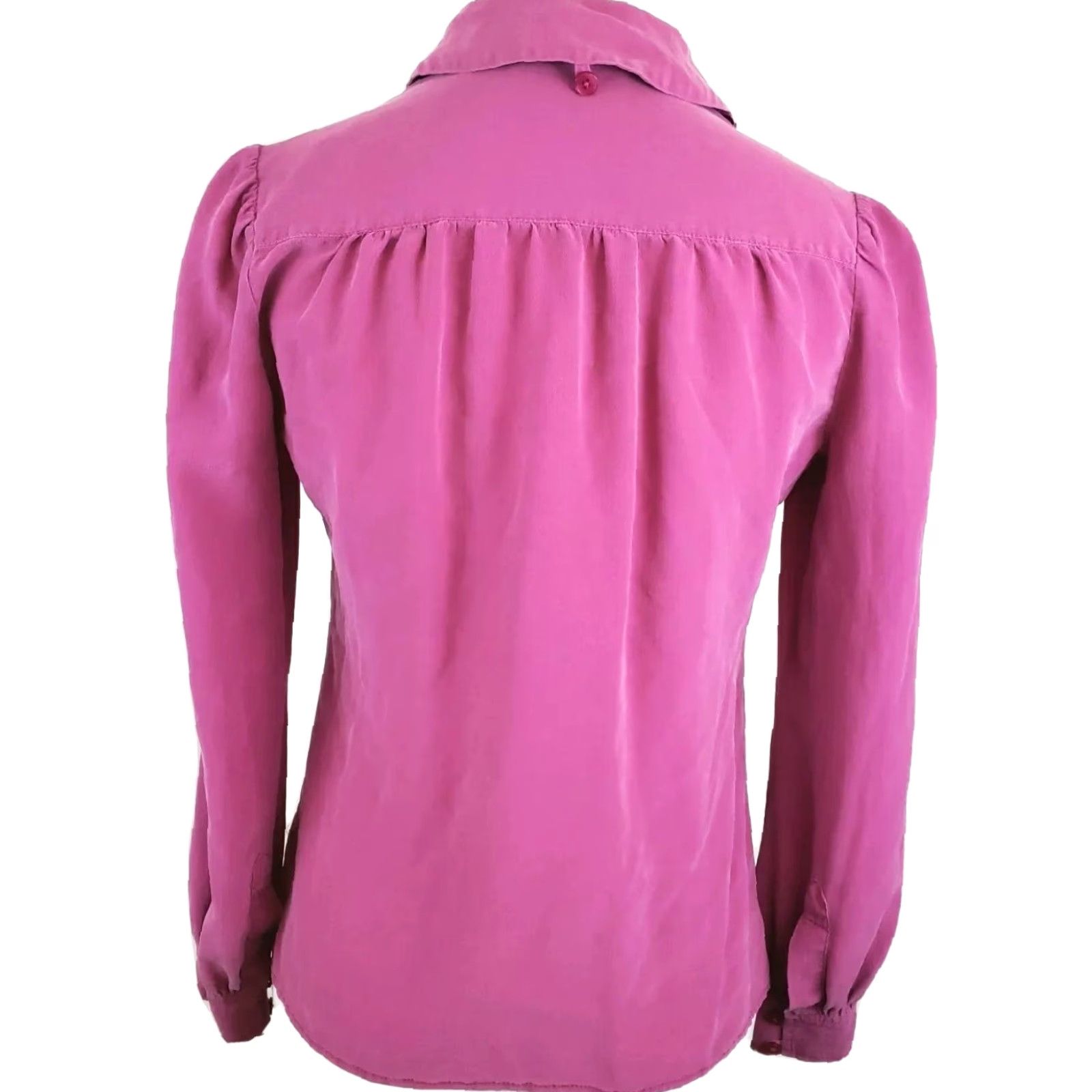 Tory Burch VINTAGE Tory Burch Blouse Womens Size 0 Silk Button Up Long Sleeve Pink Designer Shirt Size XS / US 0-2 / IT 36-38 - 2 Thumbnail