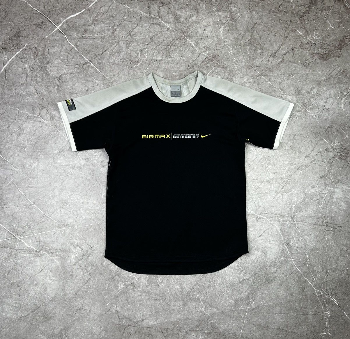 Japanese Brand × Nike × Vintage VINTAGE NIKE AIR MAX BIG LOGO DRILL TEE T-SHIRT 90'S Size US S / EU 44-46 / 1 - 1 Thumbnail