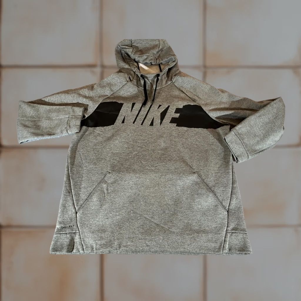 Nike Nike Hoodie Mens Large Gray Dri-Fit Pullover Sweatshirt Fleece Graphic Print Logo Pockets Hooded Size US L / EU 52-54 / 3 - 1 Thumbnail