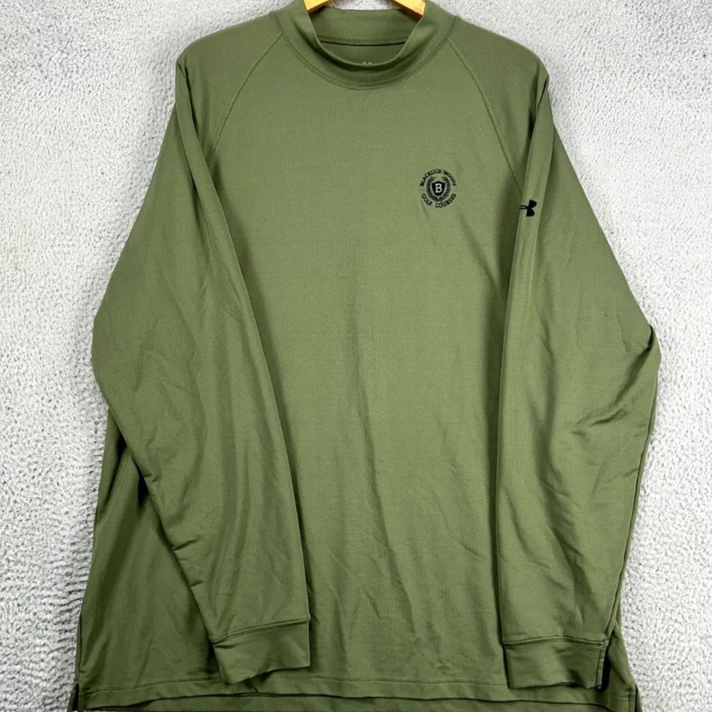Under Armour Under Armour Mock Pullover Sweatshirt Mens 2XL Green Logo Outdoor Walking Golf Pullover Stretch Button? Size US XXL / EU 58 / 5 - 4 Thumbnail