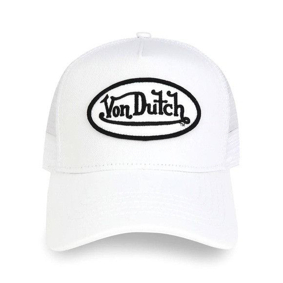 Designer × Von Dutch NWT VON DUTCH WHITE BLACK PATCH TRUCKER HAT Size ONE SIZE - 1 Thumbnail