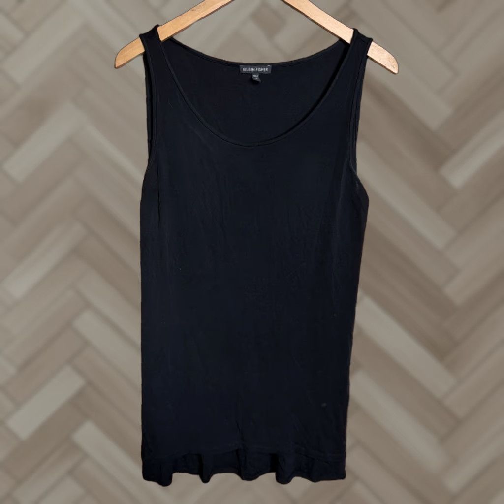 Eileen Fisher Eileen Fisher Silk Tank Top Blouse Black M Sleeveless Casual Size M / US 6-8 / IT 42-44 - 1 Thumbnail