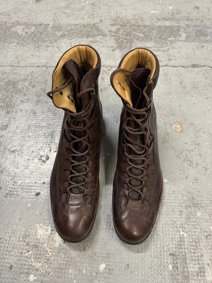 Dolce & Gabbana 2000s Dolce & Gabbana Brown Officer Leather Boots Size US 11 / EU 44 - 3 Thumbnail