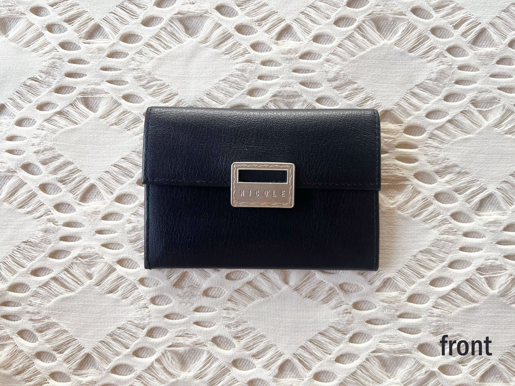 Vintage 90s 'NICOLE' Small and thin size black genuine card holder Size ONE SIZE - 3 Thumbnail