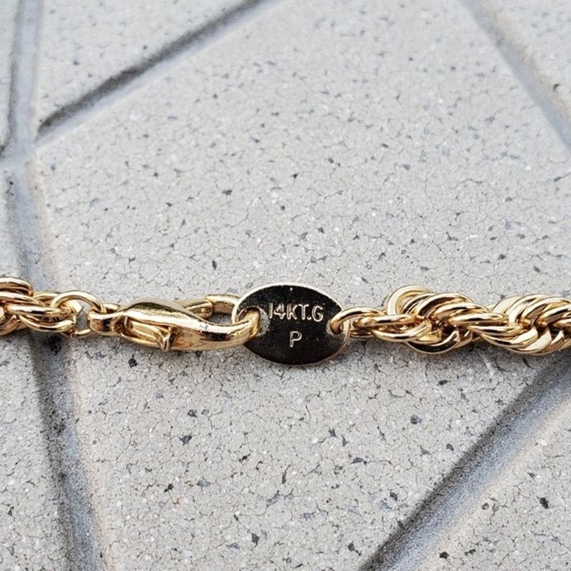 Vintage Vintage 14K Gold Plated Diamond Cut Rope Necklace Unisex Size ONE SIZE - 5 Thumbnail