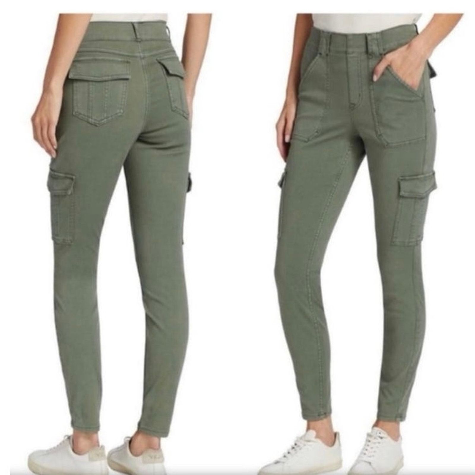 Spanx Spanx Stretch Twill Ankle Cargo Pants Sage Green NWT Sm Size 26" / US 2 / IT 38 - 2 Thumbnail