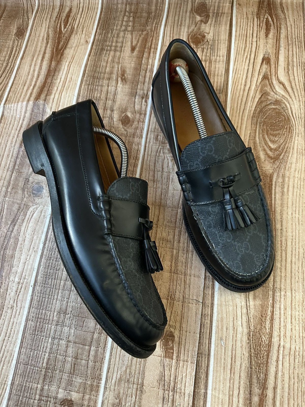 Gucci Gucci GG Logo Black Tassel Leather Loafers Size US 9.5 / EU 42-43 - 12 Thumbnail