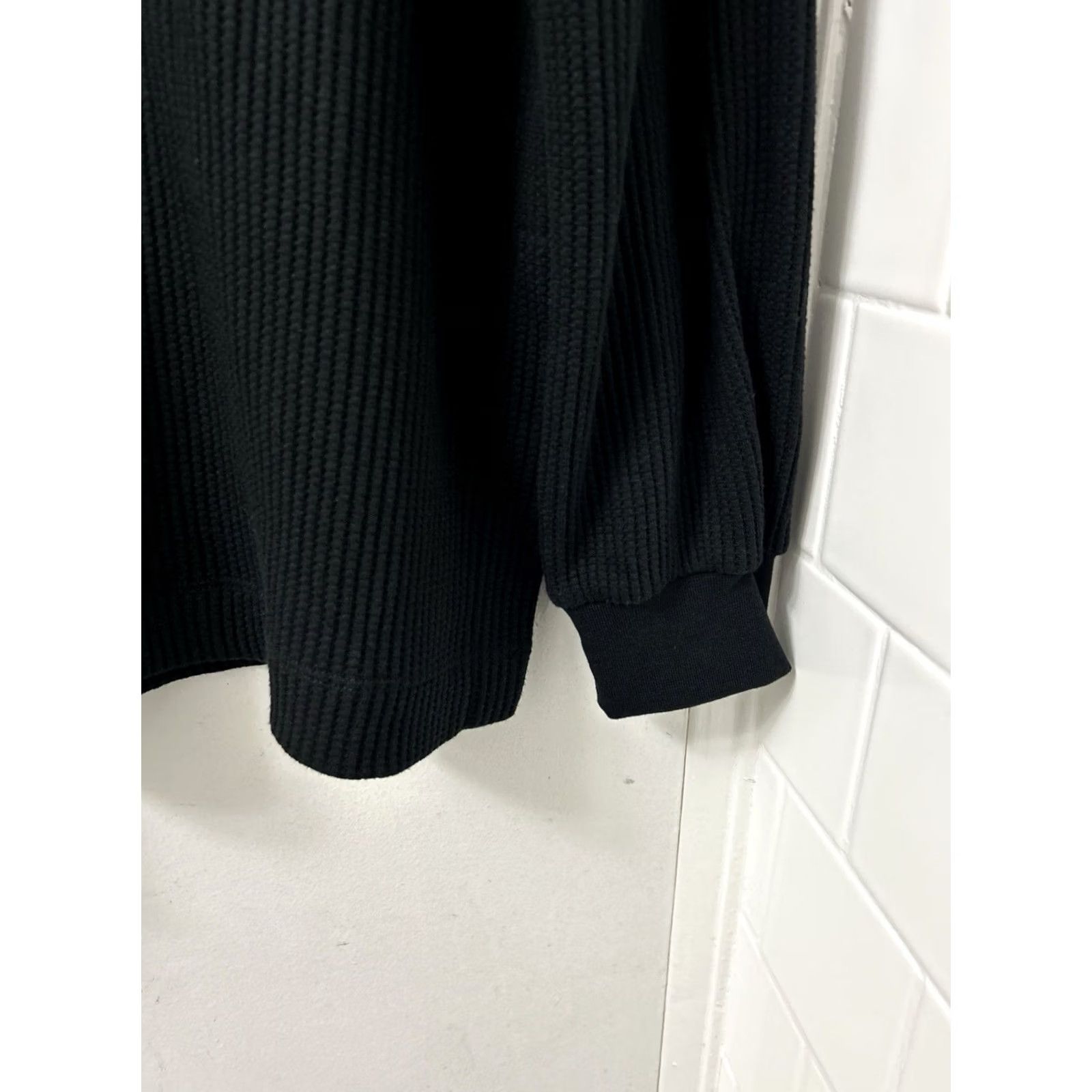Gap Gap Womens M Black Thermal Waffle Knit Turtleneck Pullover Sweater NWT Size M / US 6-8 / IT 42-44 - 6 Thumbnail