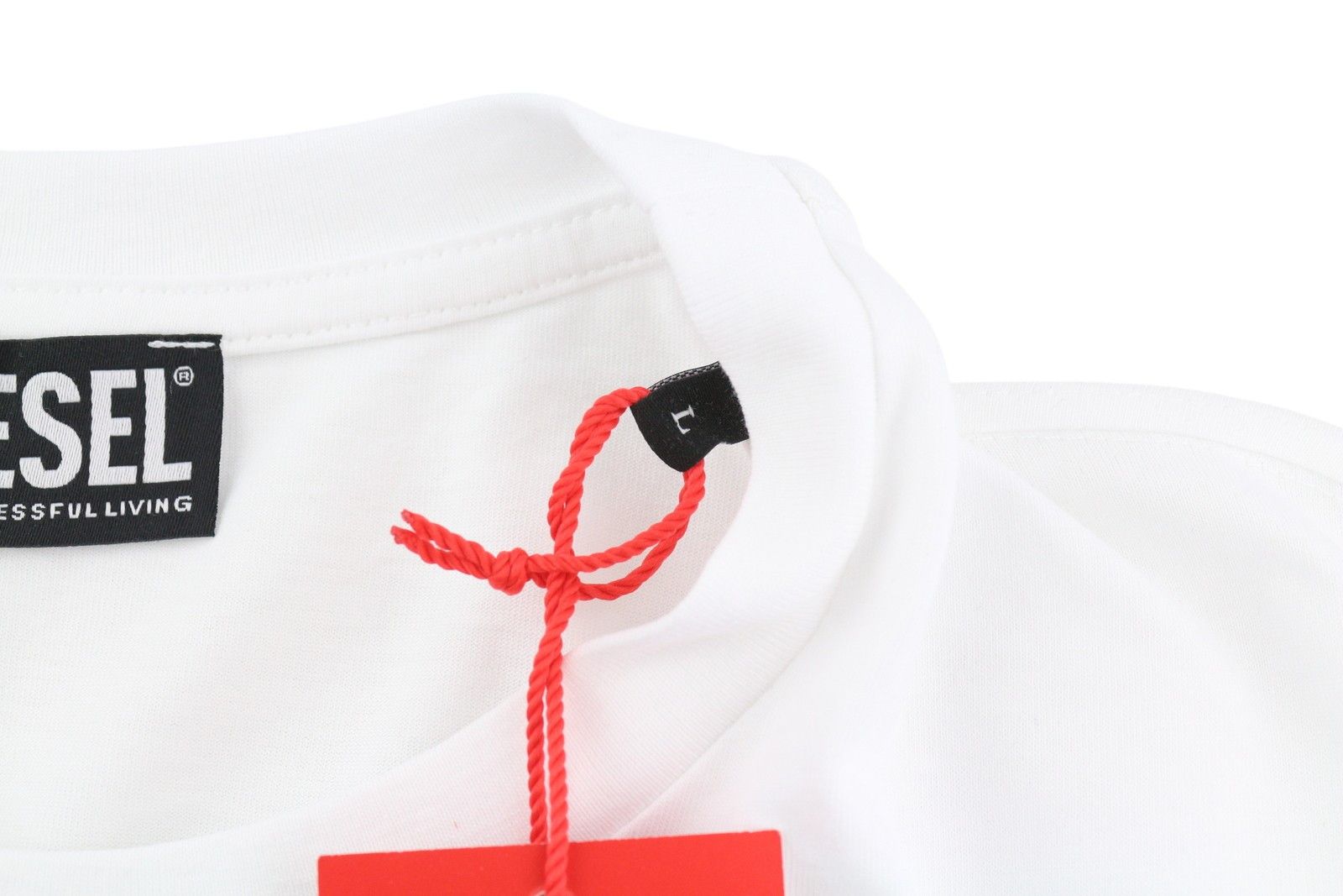 Diesel T-JUST-SMALL-NEW D LOGO L White Crew T-Shirt 41174 Size US L / EU 52-54 / 3 - 6 Thumbnail