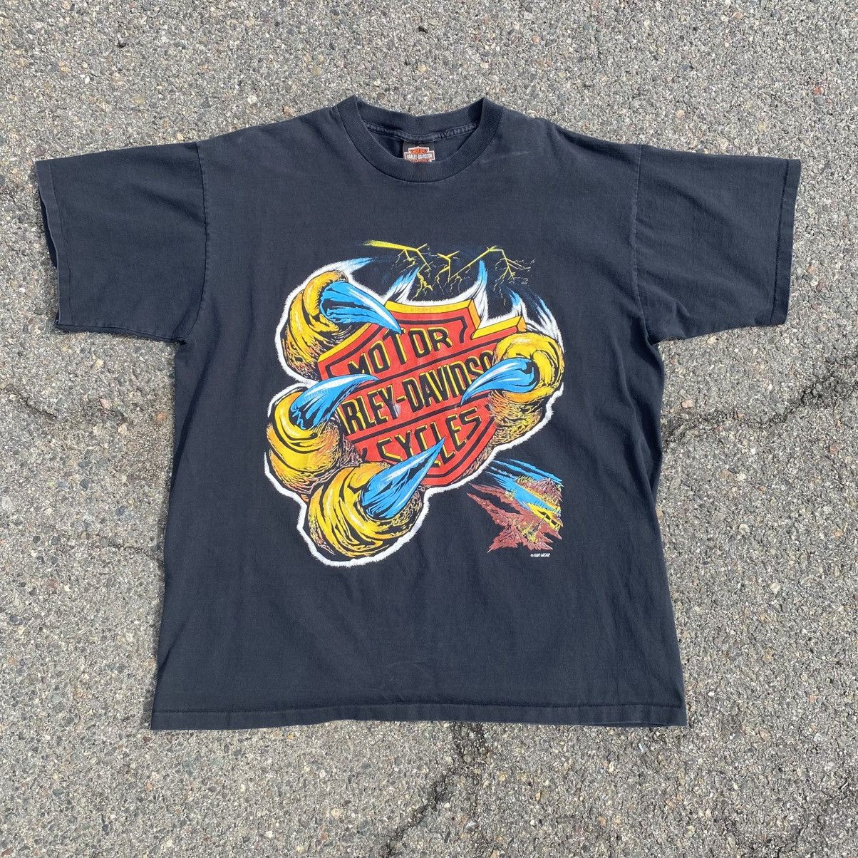 Harley Davidson × Vintage Vintage Harley Davidson Fun Wear Eagle Graphic Size US XL / EU 56 / 4 - 1 Thumbnail