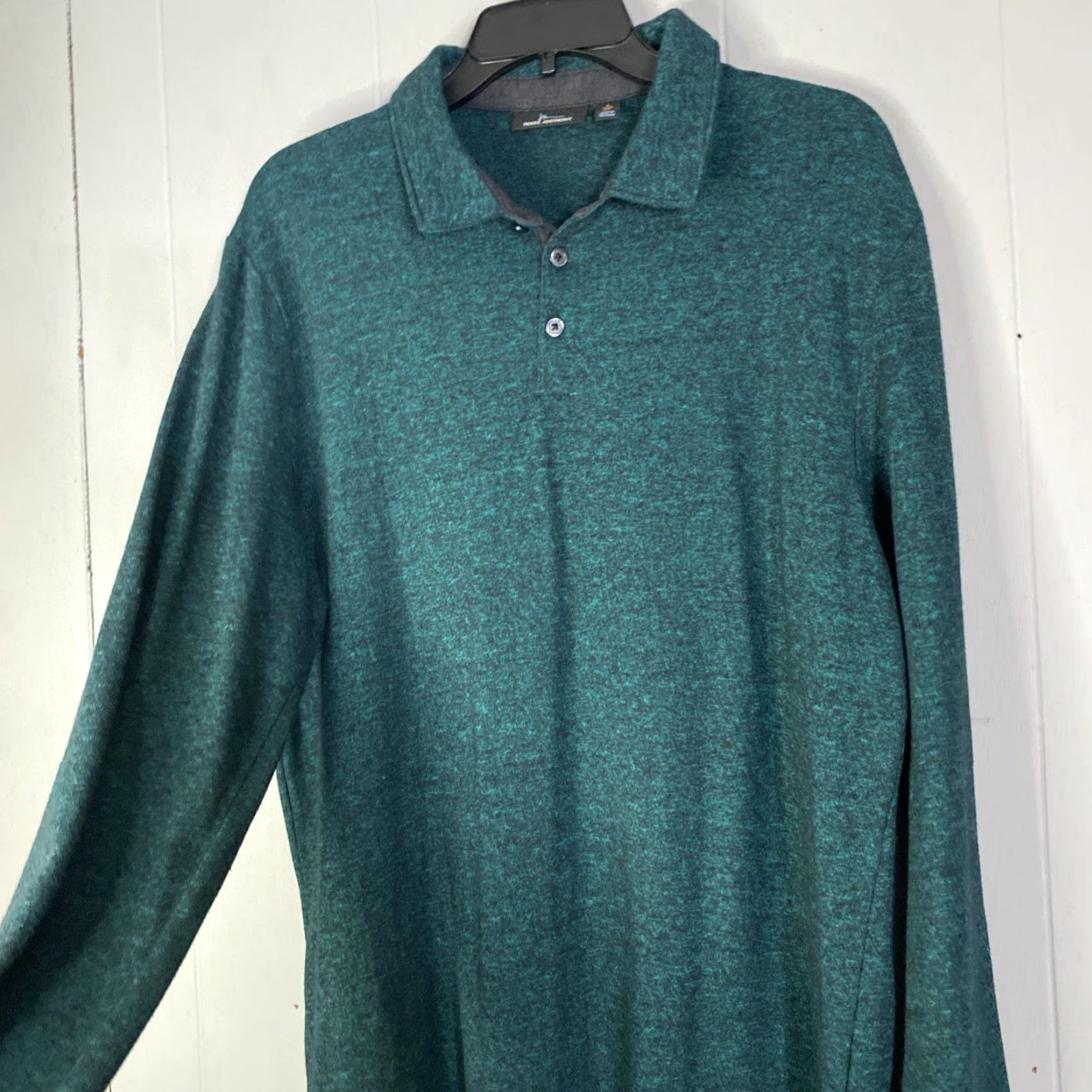 Vintage Marc Anthony Mens Long Sleeve Polo Shirt Slim Lightweight Green Large L Button-Up Shirt Size US L / EU 52-54 / 3 - 2 Thumbnail
