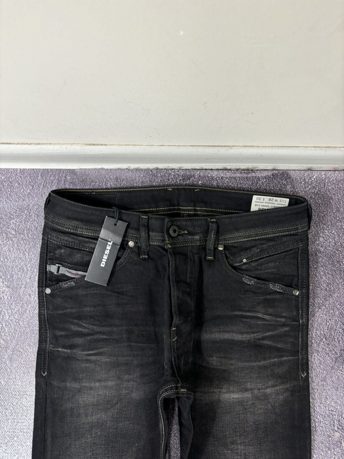 Diesel Diesel Belther NWT Regular Slim Hype Black Denim Jeans Size US 28 / EU 44 - 5 Thumbnail