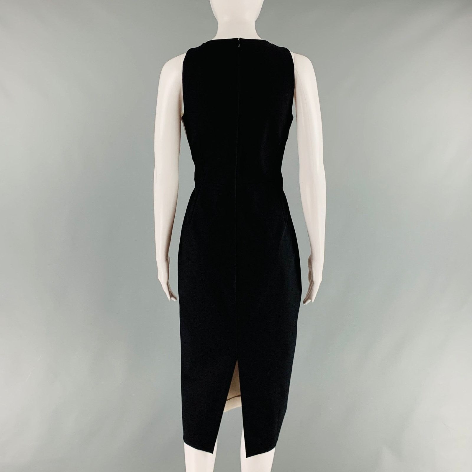 Stella McCartney Black Beige & Cream Polyamide Eastane Color Block Dress Size M / US 6-8 / IT 42-44 - 3 Thumbnail