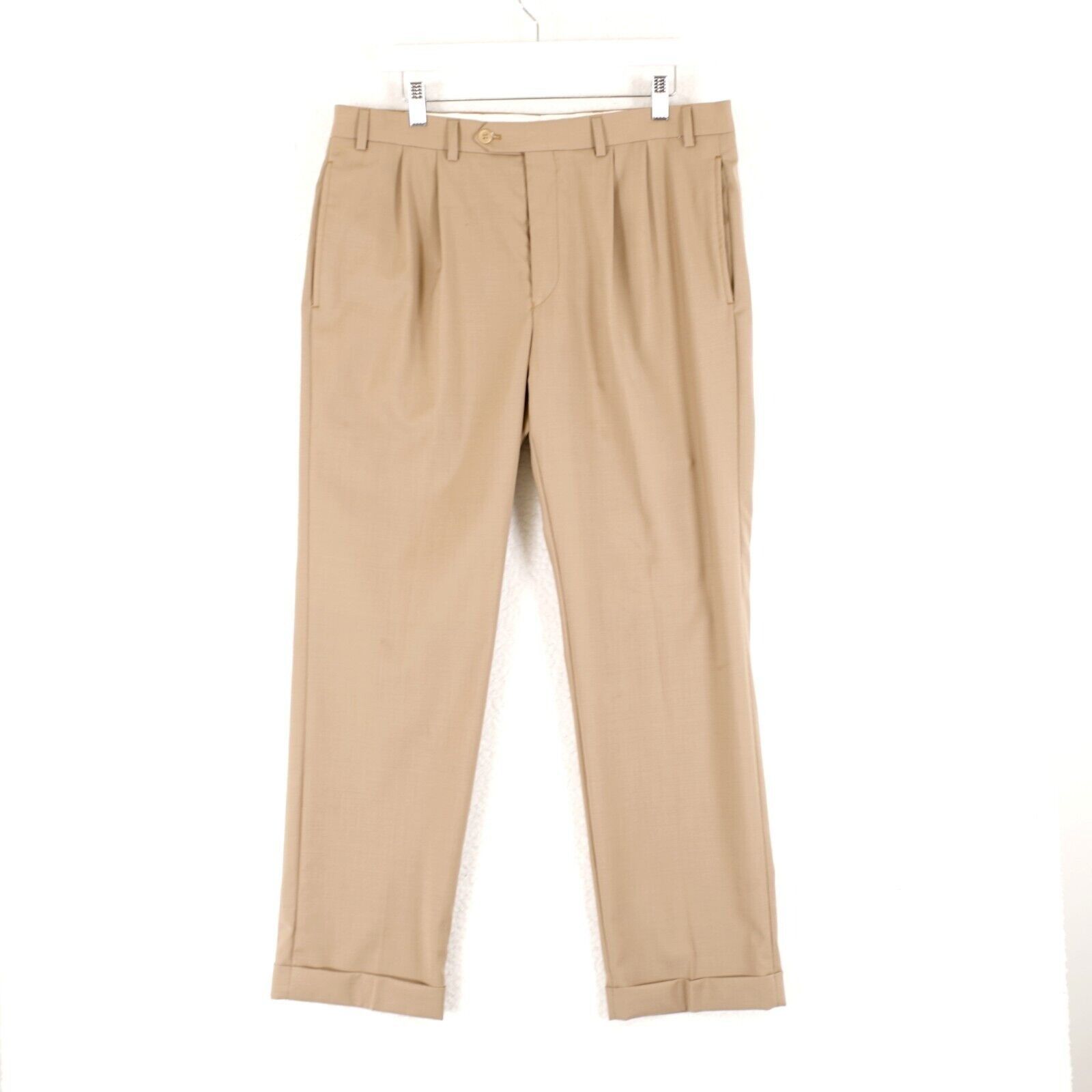 Lauren Ralph Lauren Lauren Ralph Lauren High Performance Wool Tan Pleated Cuffed Size 36R - 1 Thumbnail