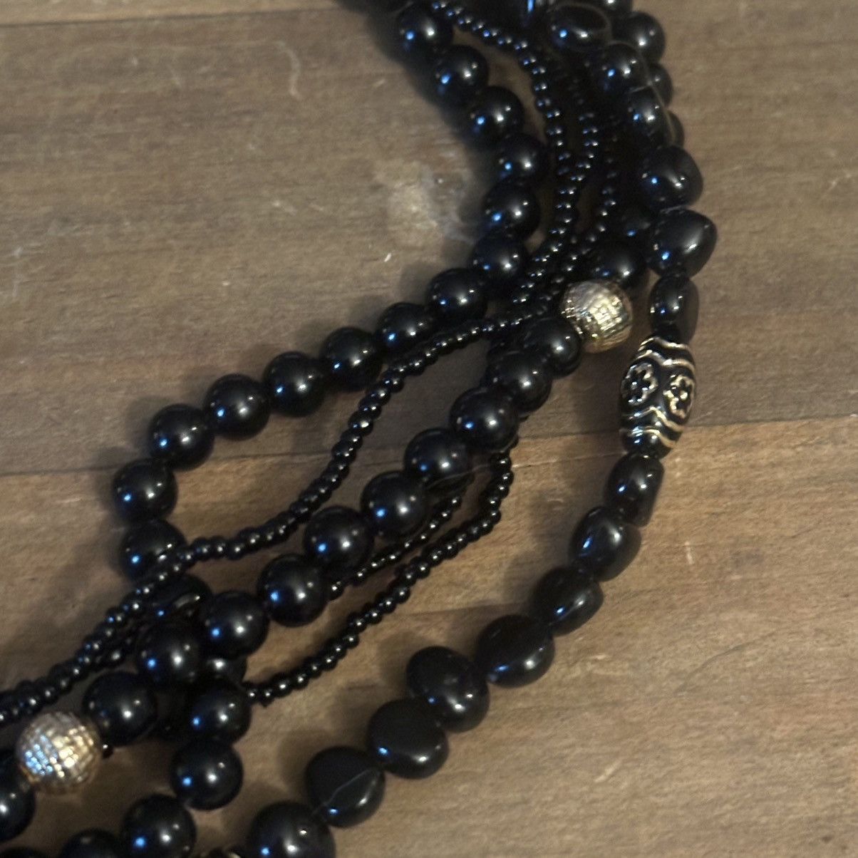 Other Multi strand black and gold bead collar necklace Size ONE SIZE - 4 Thumbnail