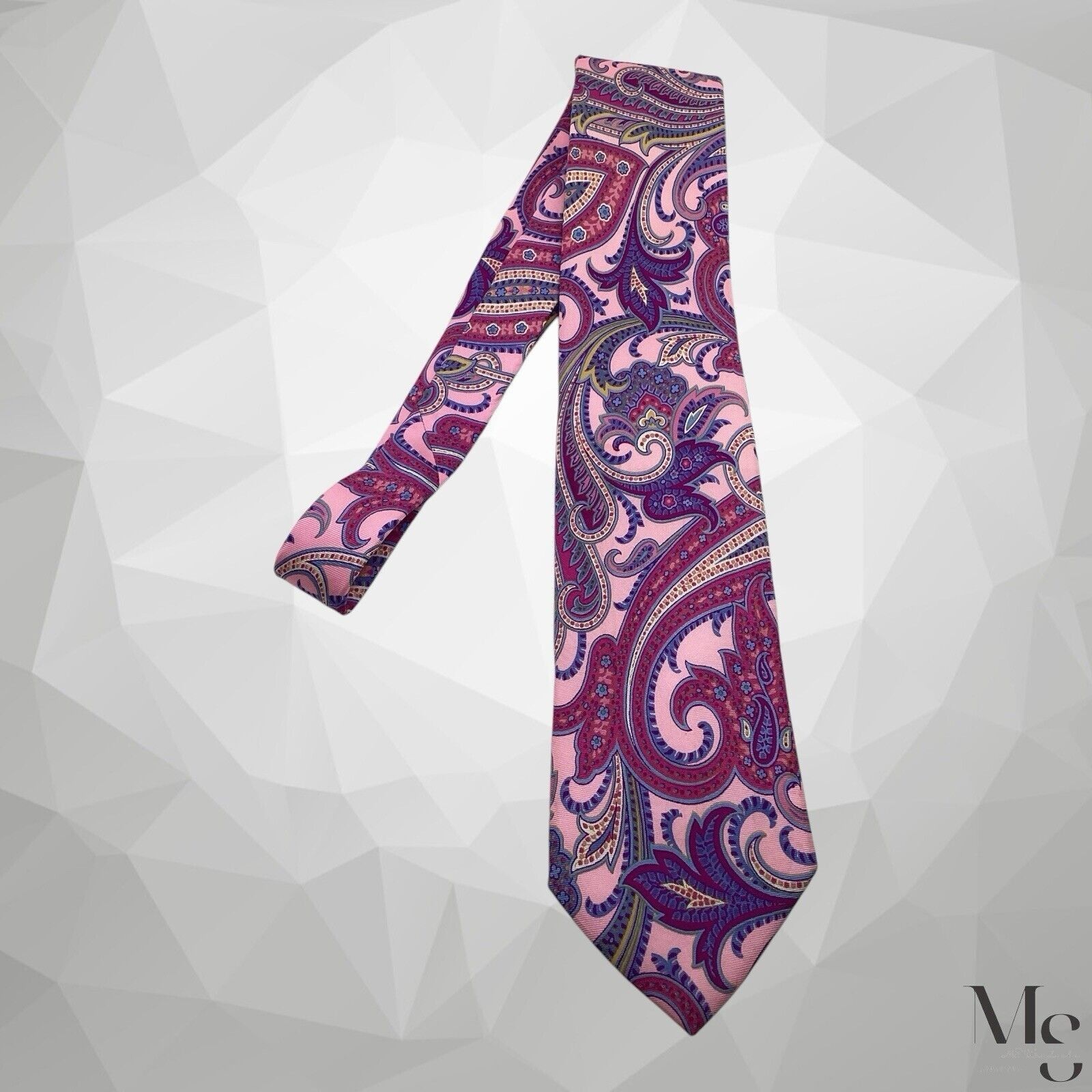 Designer ASCOT XL Pink Paisley Luxury Silk Tie Hand Sewn In Germany 6 Size ONE SIZE - 6 Thumbnail