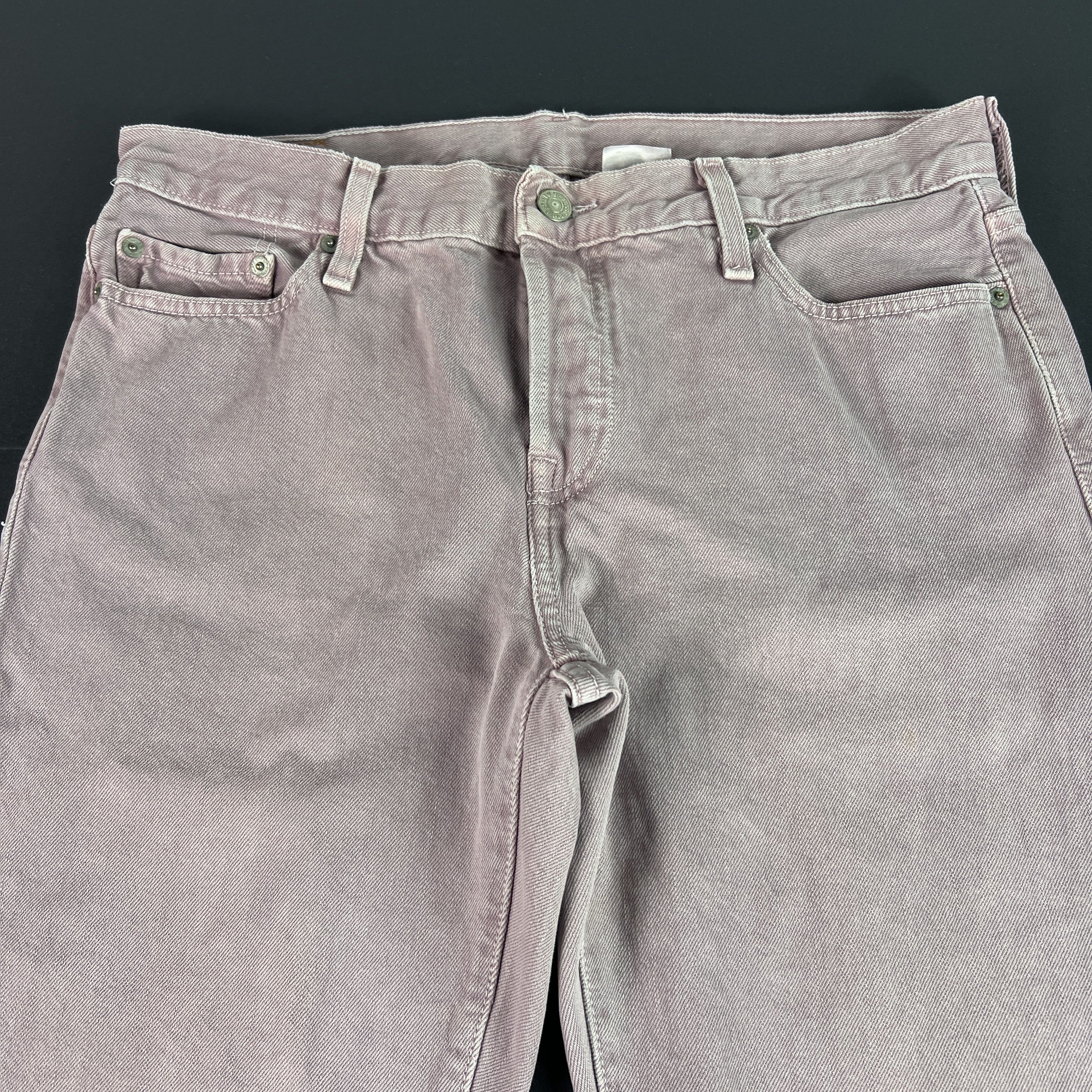Levi's Y2K Levis Jeans Mid Rise Ankle Straight Purple Raw Hem Denim Size 29" - 3 Thumbnail