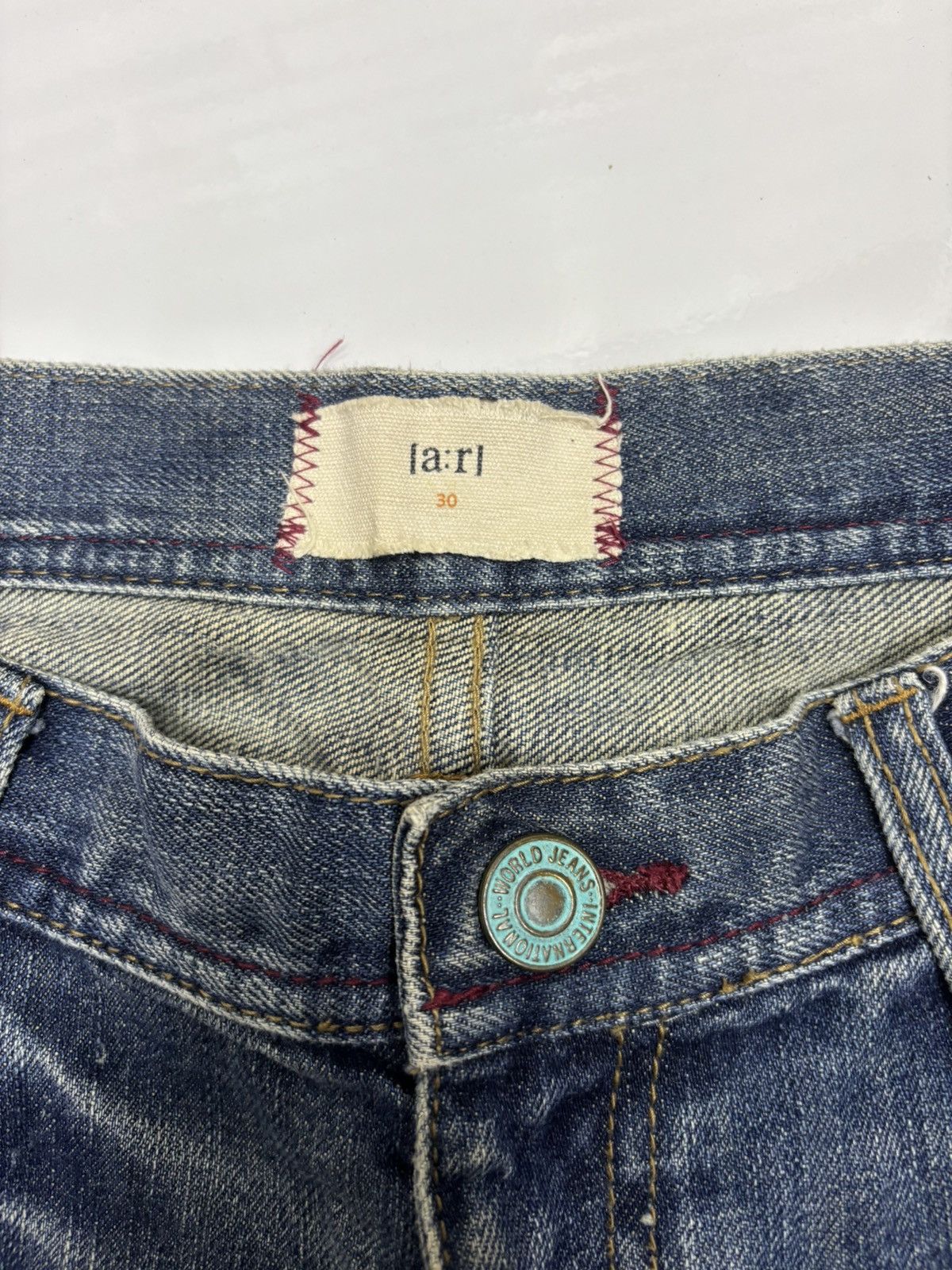 Kapital A:R Sashiko Boro Patchwork Flared Jeans Distressed Denim Size US 31 - 10 Thumbnail