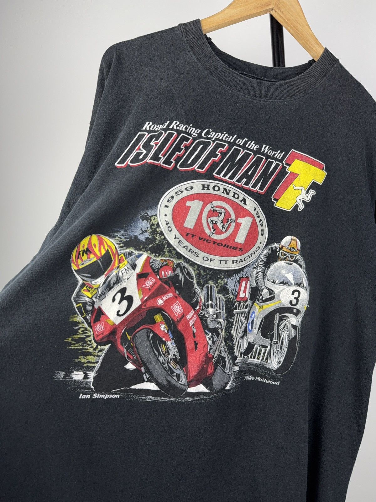 Honda × Vintage Vintage 90s Rare 1999 Isle of Man MOTO Racing T-shirt Size US XL / EU 56 / 4 - 3 Thumbnail