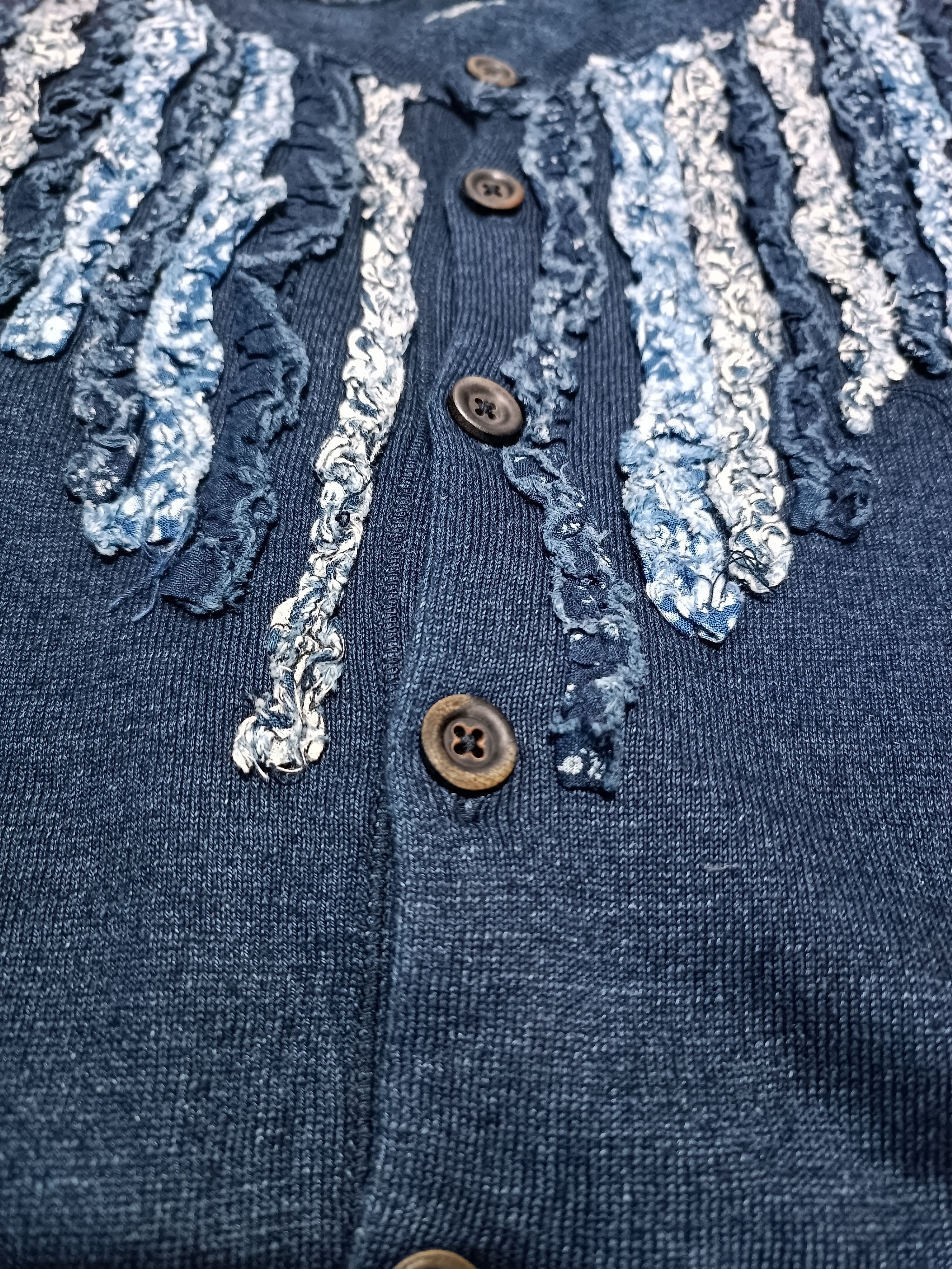 45rpm 45rpm Indigo Dyed Cotton Knit Cardigan Denim Cut Size M / US 6-8 / IT 42-44 - 10 Thumbnail