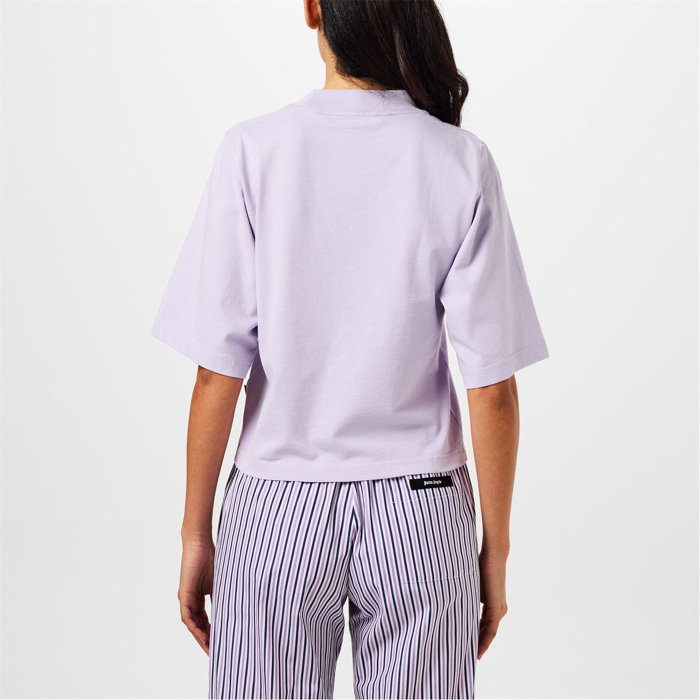 Palm Angels o1g2r1mq0325 Cropped Logo T-Shirt in Lilac Size XS / US 0-2 / IT 36-38 - 5 Thumbnail