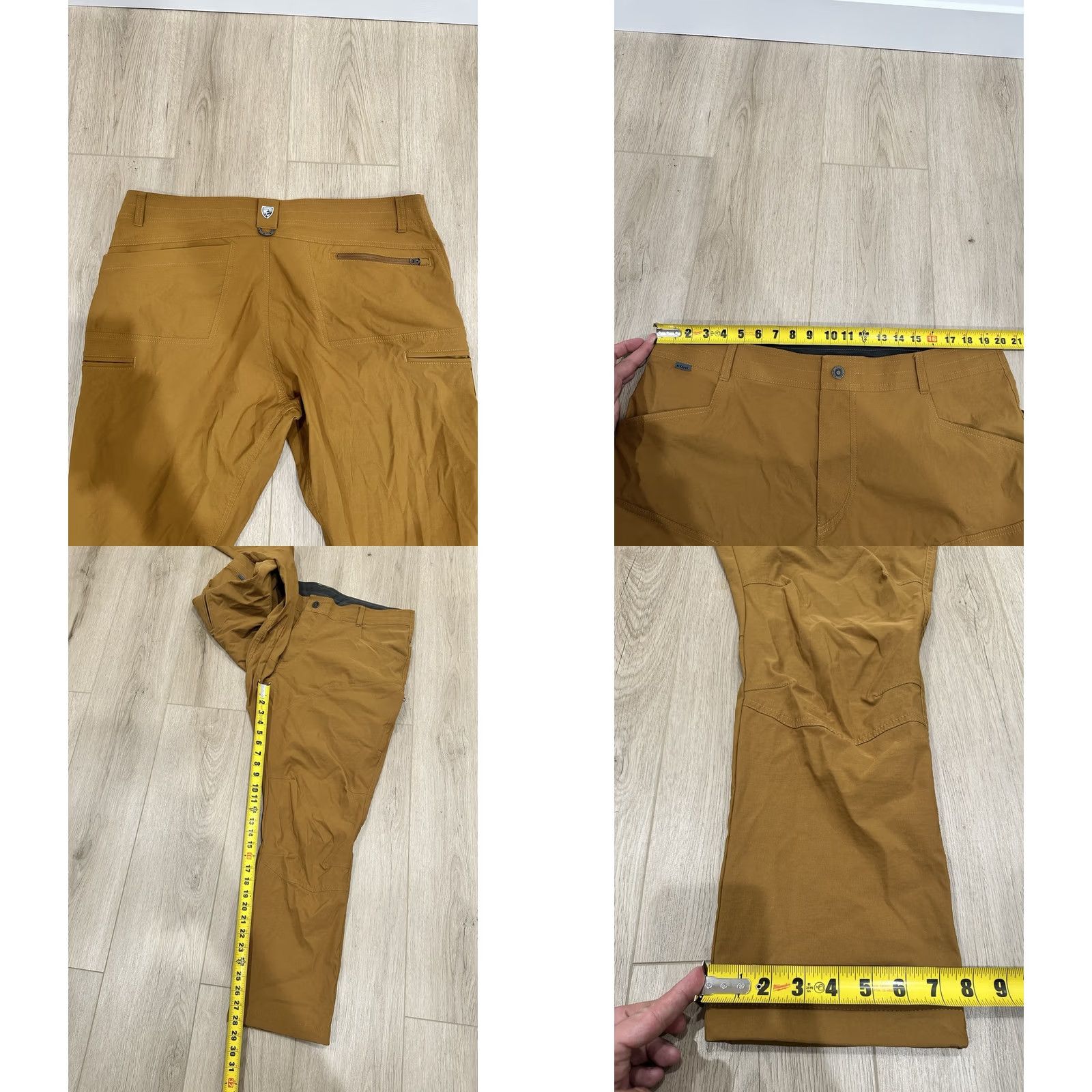 Vintage Kuhl Pants Men Chino Casual Travel Workwear 40x28 Tobacco Brown Nylon Spandex Breathing Pockets Cargo Pocket Slim Tapered Renegade Size US 40 / EU 56 - 9 Thumbnail