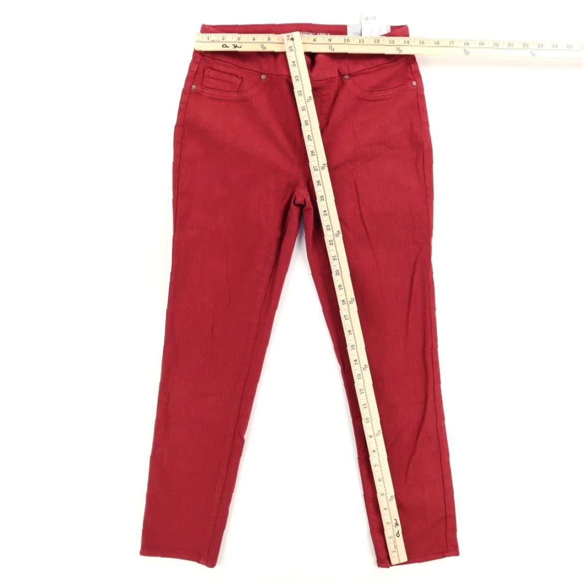 Vintage Chico's Stretch Pull On Jegging Ankle Career Pants Red Women's 4 Size 27" / US 4 / IT 40 - 3 Thumbnail