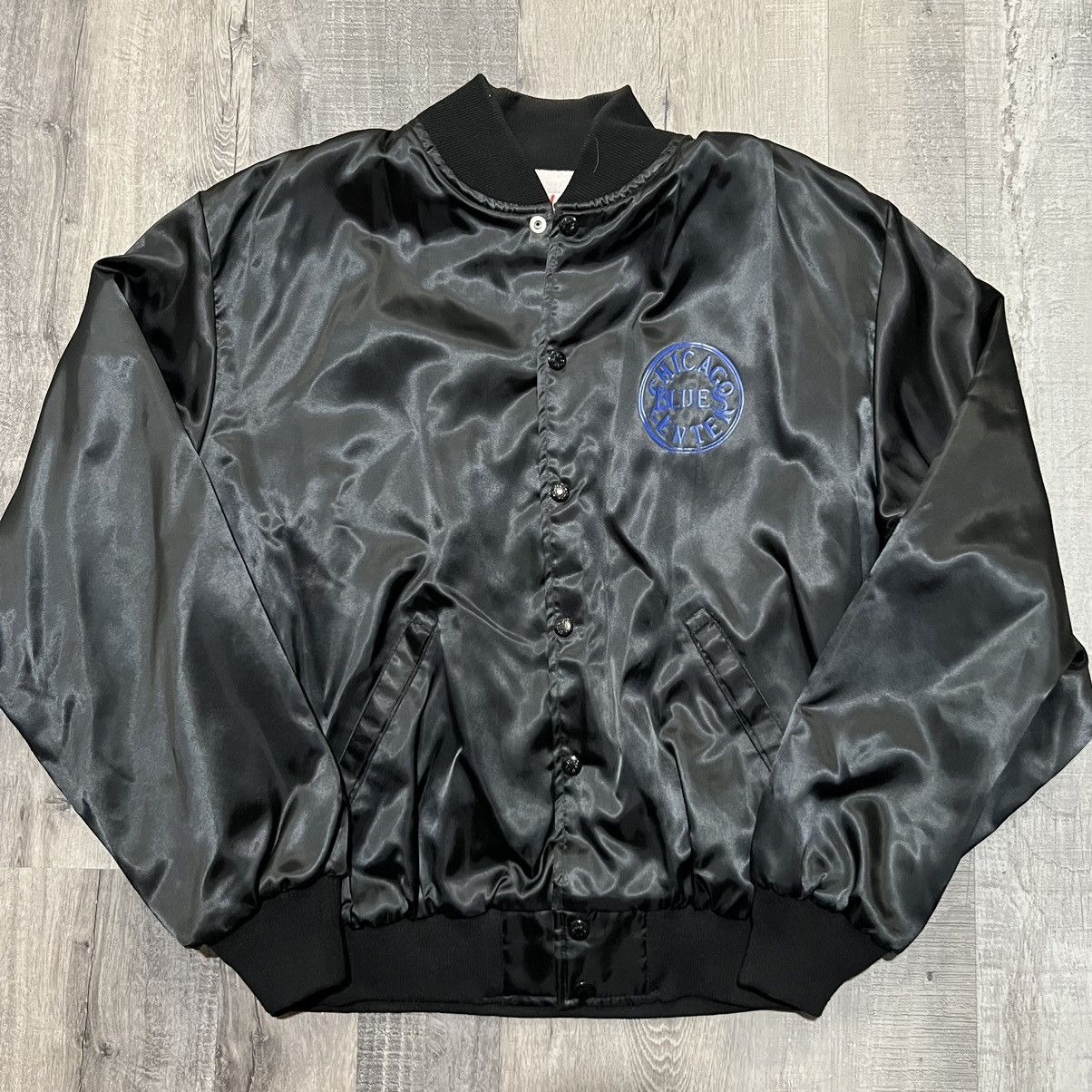 Vintage VTG Kingston Mines Chicago Blues Center Satin 80s Bomber Size US L / EU 52-54 / 3 - 2 Thumbnail