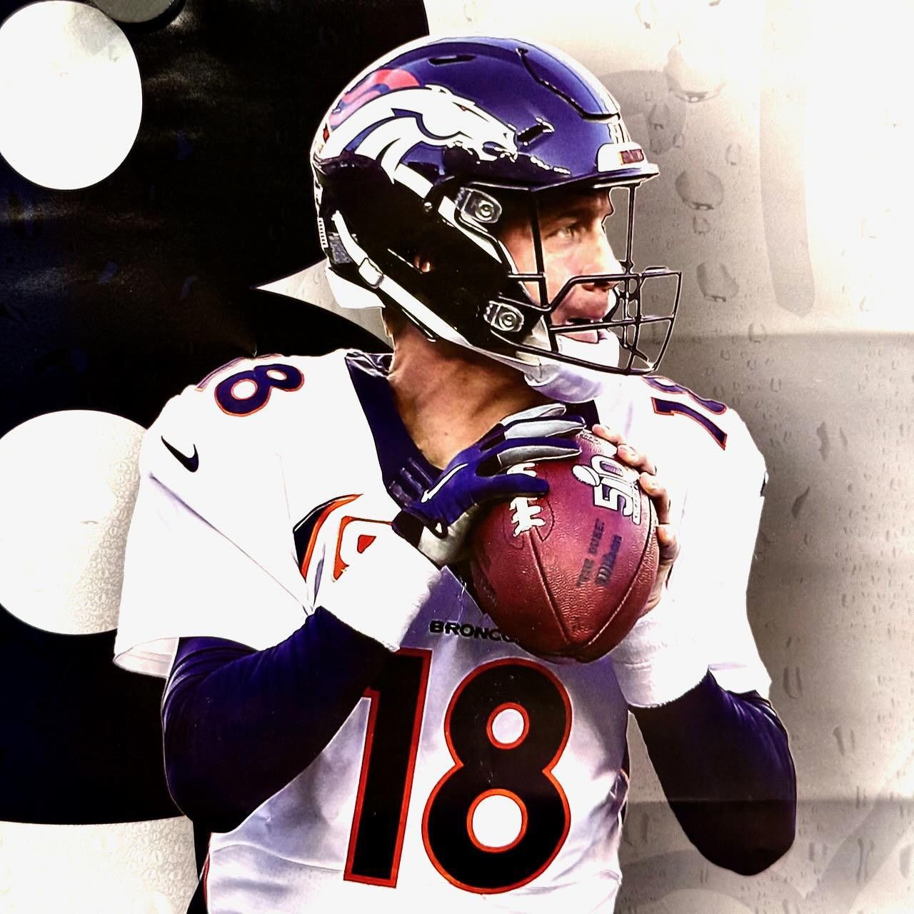 Designer Peyton Manning Denver Broncos Poster HOF '21 HOF 16" x 20" Size ONE SIZE - 2 Thumbnail