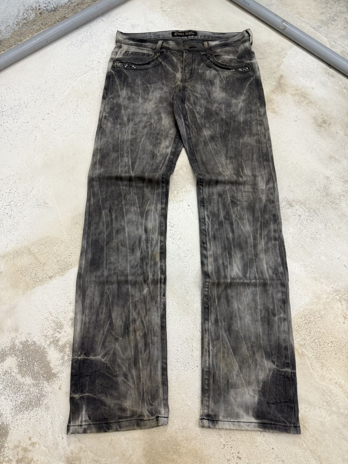 Hysteric Glamour Pasta Denim Studded Shadow Wash Claw Mark Jeans Size US 30 / EU 46 - 1 Thumbnail