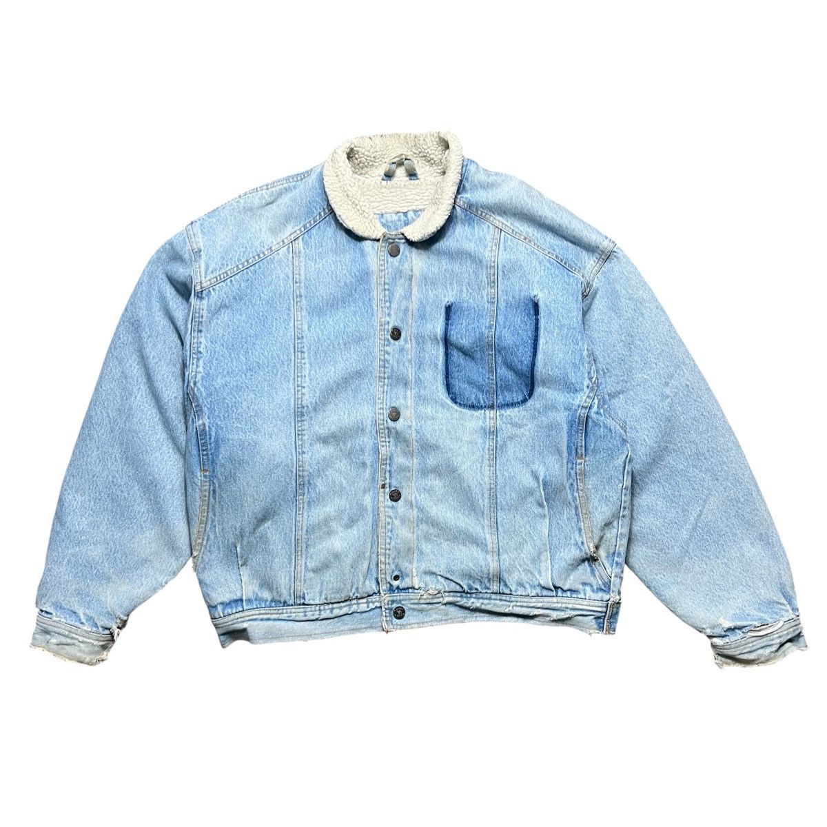 Camel Vintage Faded Distressed Camel Sherpa Denim Jacket Size US XXL / EU 58 / 5 - 1 Thumbnail
