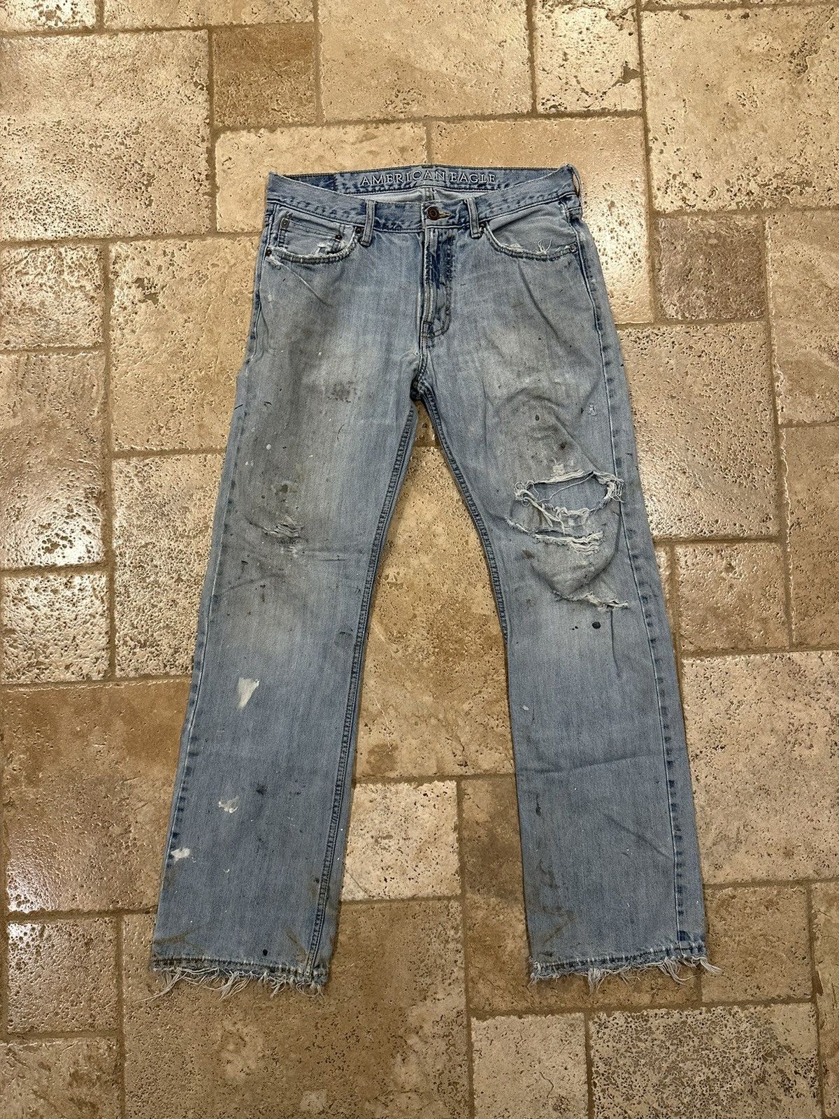 American Eagle Outfitters × Vintage Vintage American Eagle Outfitters Distressed Boot Blue Denim Size US 32 / EU 48 - 1 Thumbnail